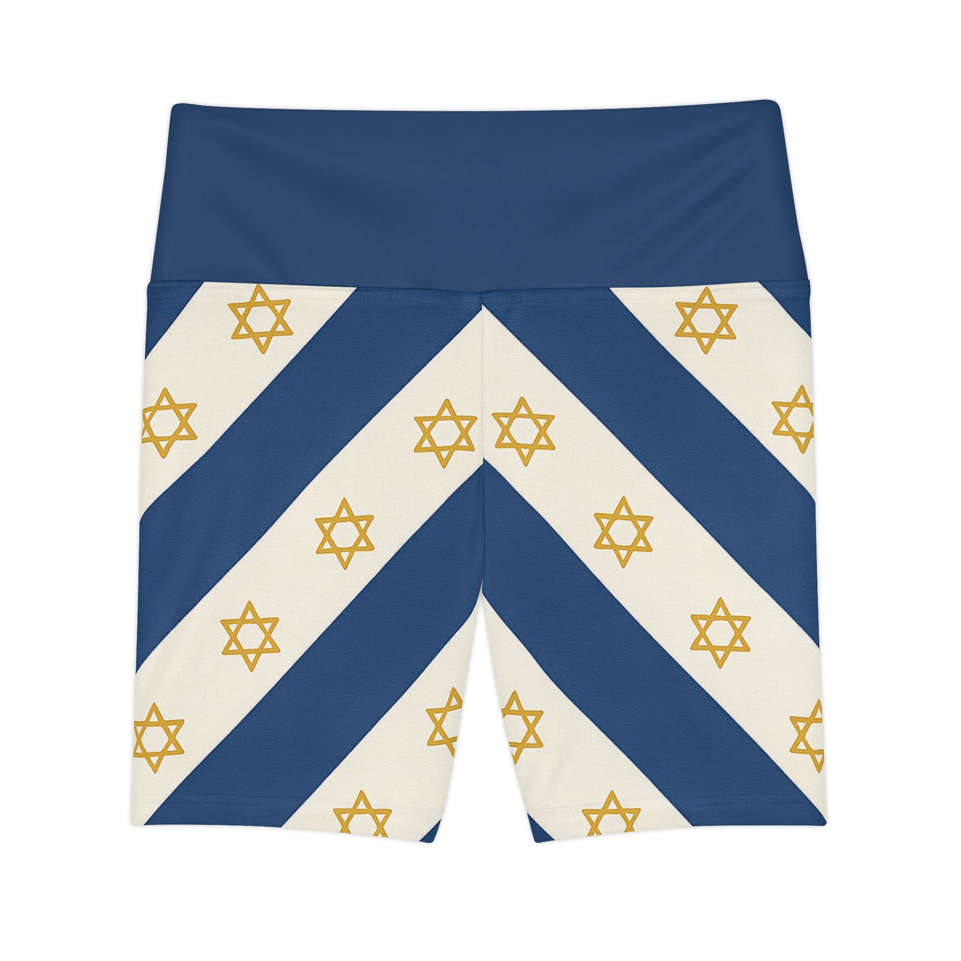 Israel Regalia Stripe Women's Workout Shorts (AOP) - American Zionist