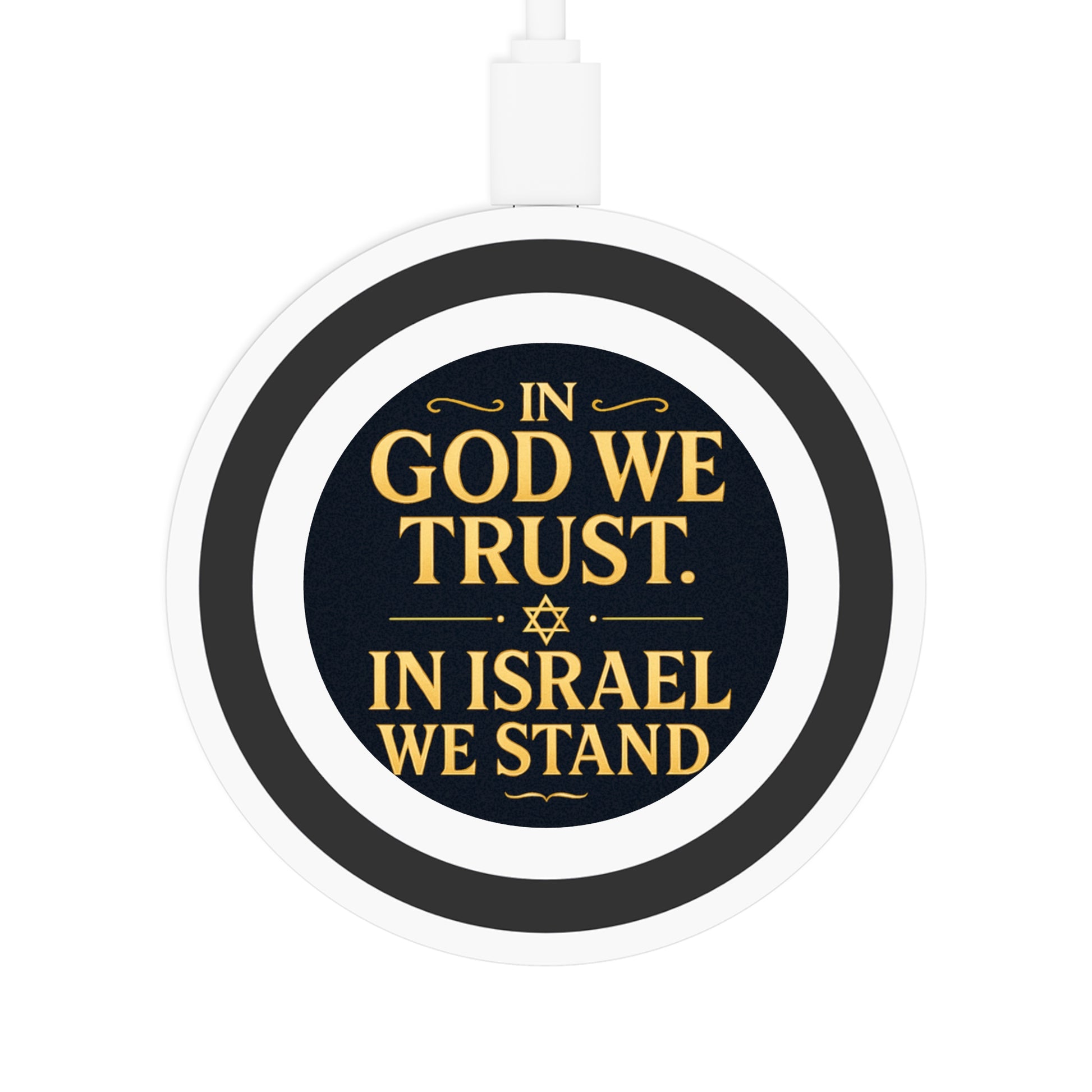 In God With Israel Quake Wireless Charging Pad - American Zionist