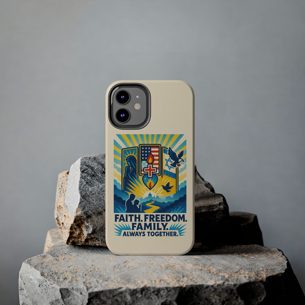 Faith Freedom Family Tough Phone Cases - American Zionist