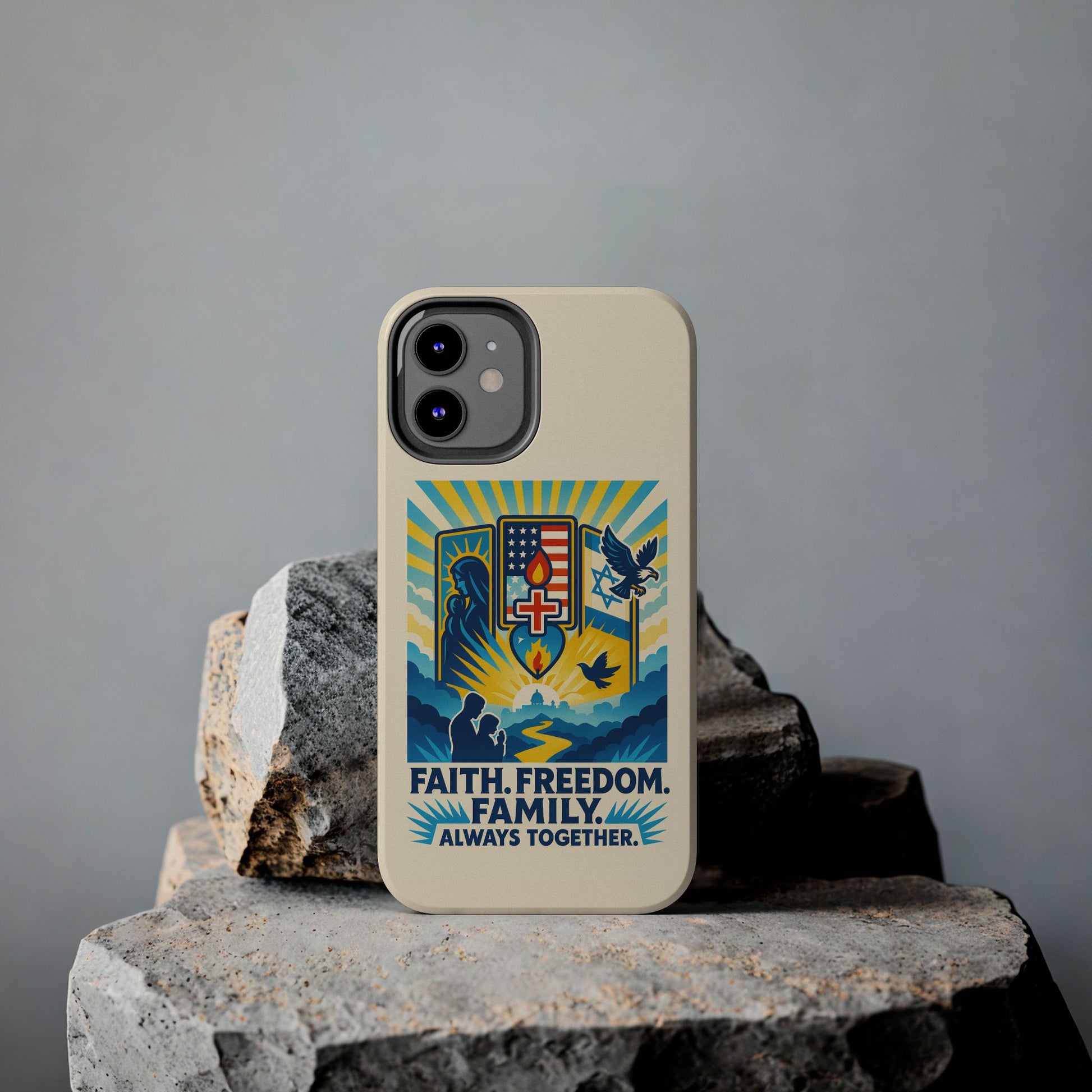 Faith Freedom Family Tough Phone Cases - American Zionist
