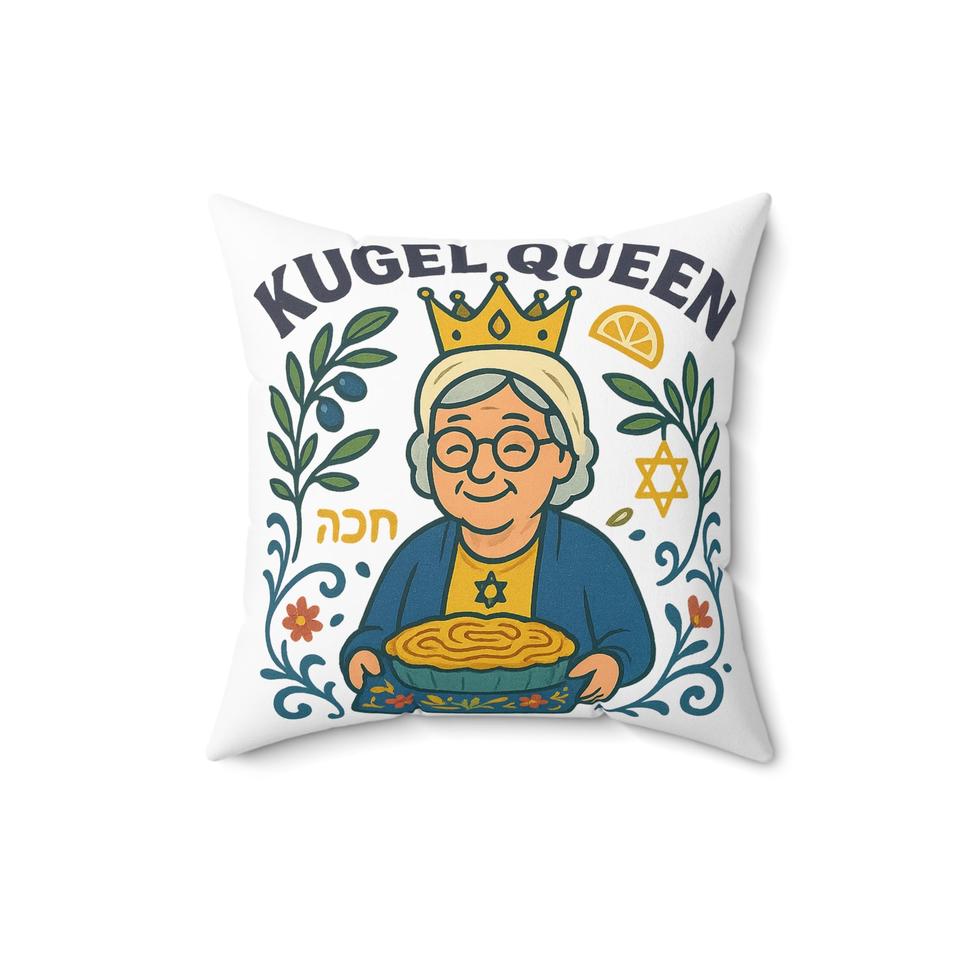 Kugel Queen Spun Polyester Square Pillow - American Zionist