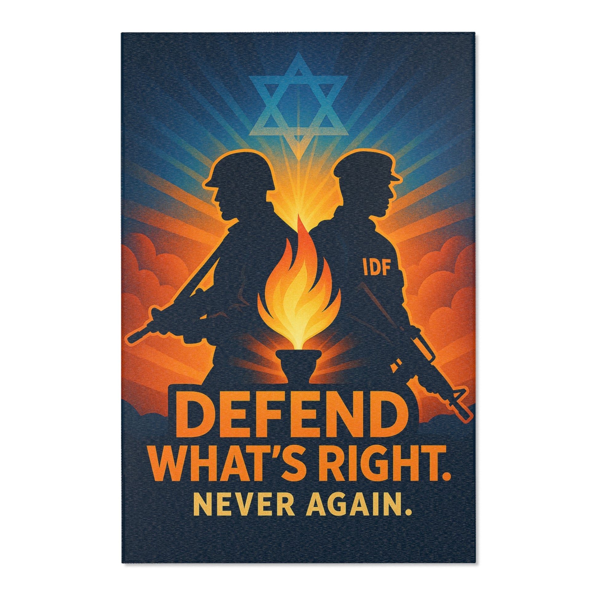 Defend Whats Right Area Rugs - American Zionist