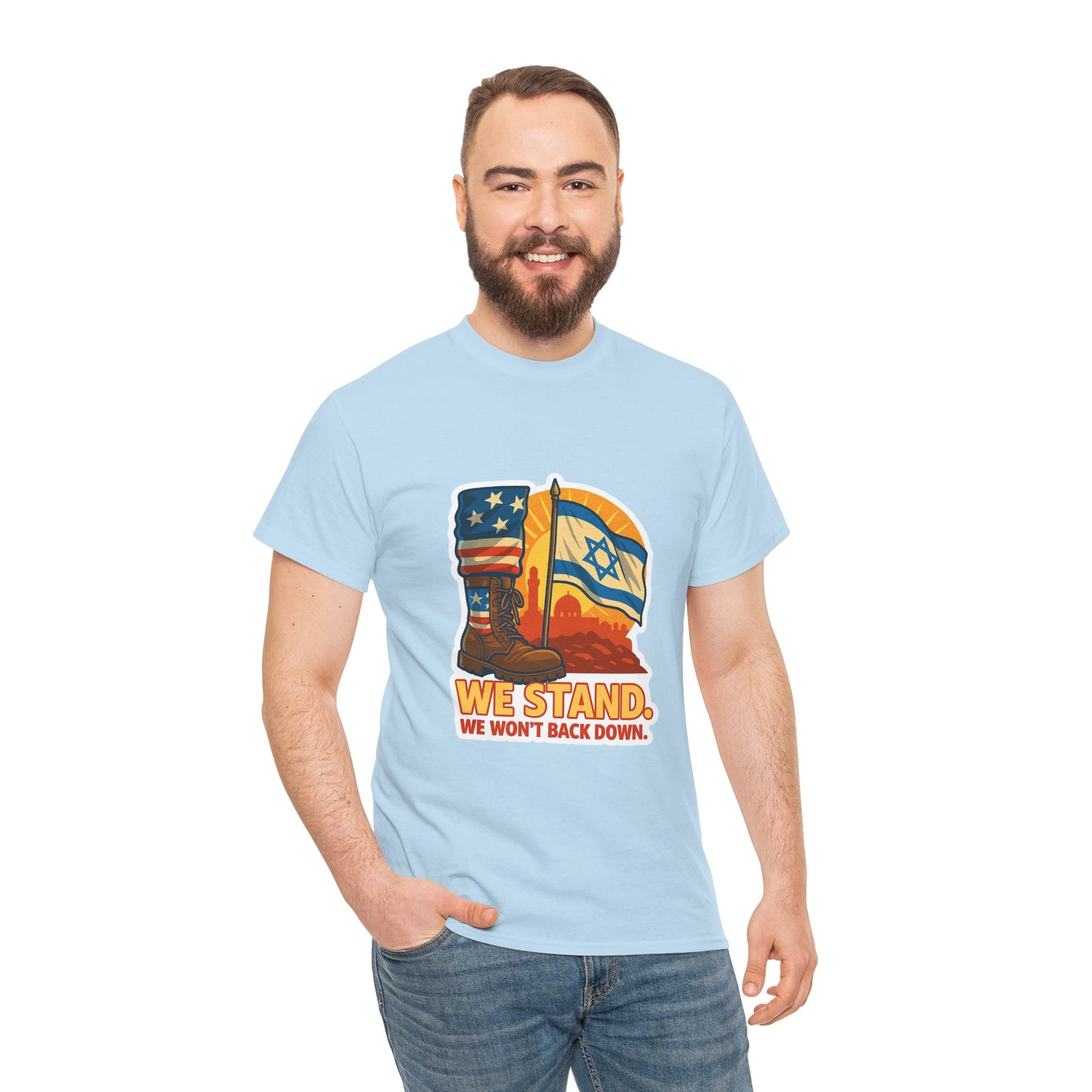 We Stand Unisex Heavy Cotton Tee - American Zionist