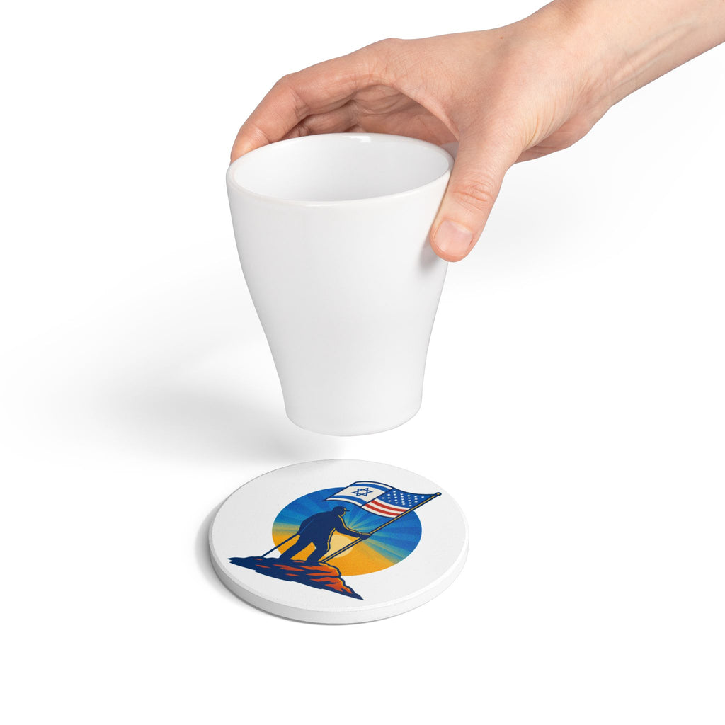 Grandpa Stands Tall Ceramic Coaster - American Zionist