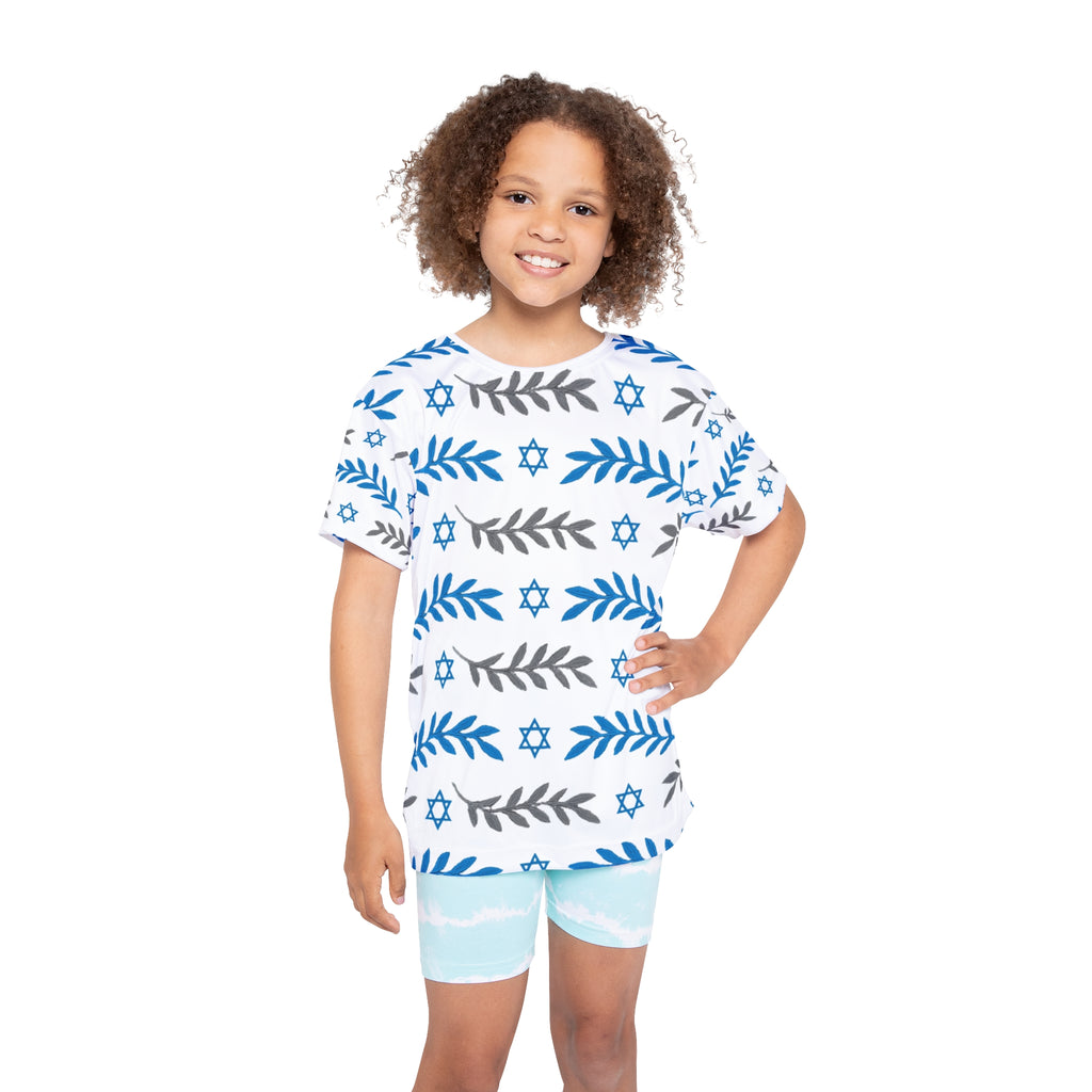 Olive and Shield Kids Sports Jersey (AOP) - American Zionist