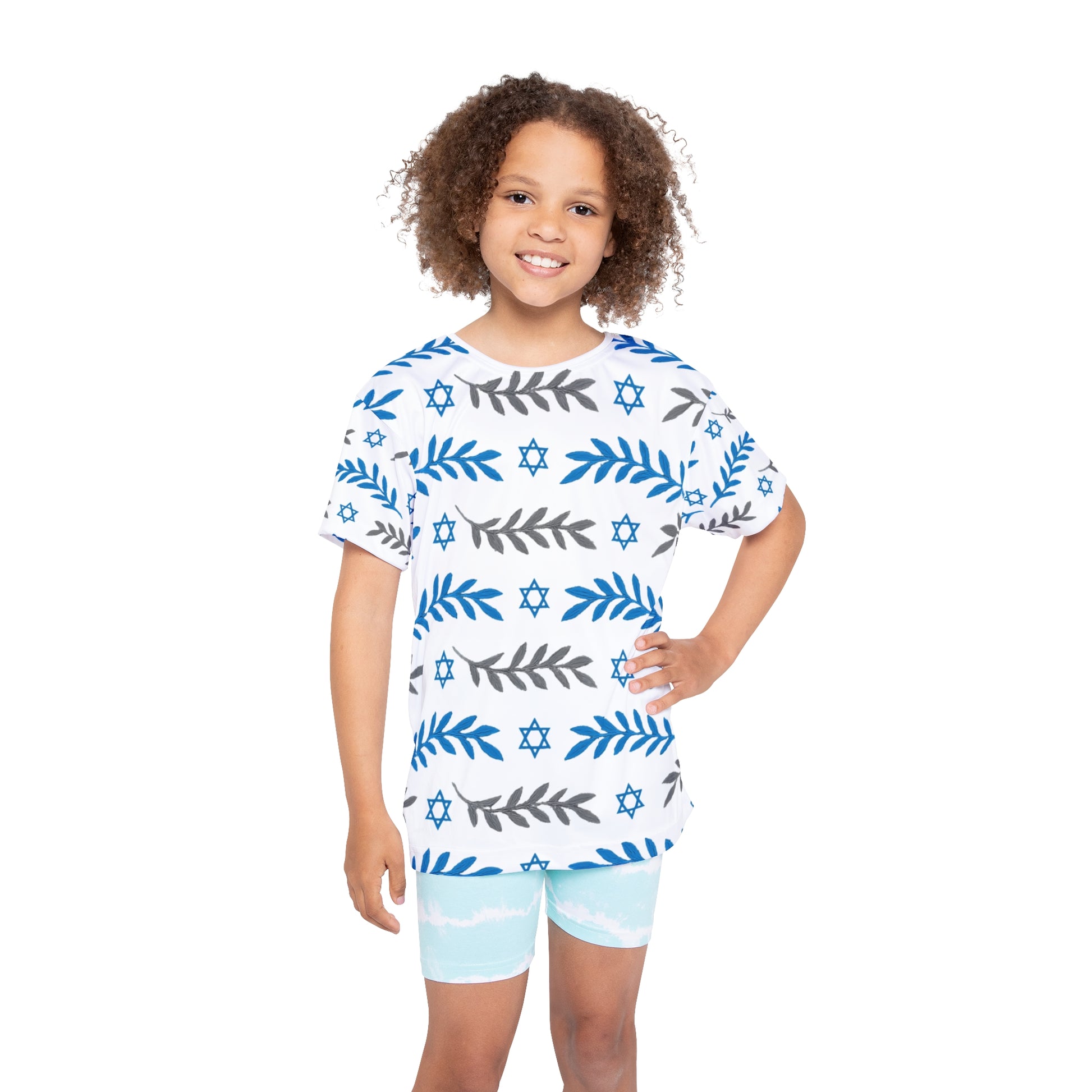 Olive and Shield Kids Sports Jersey (AOP) - American Zionist