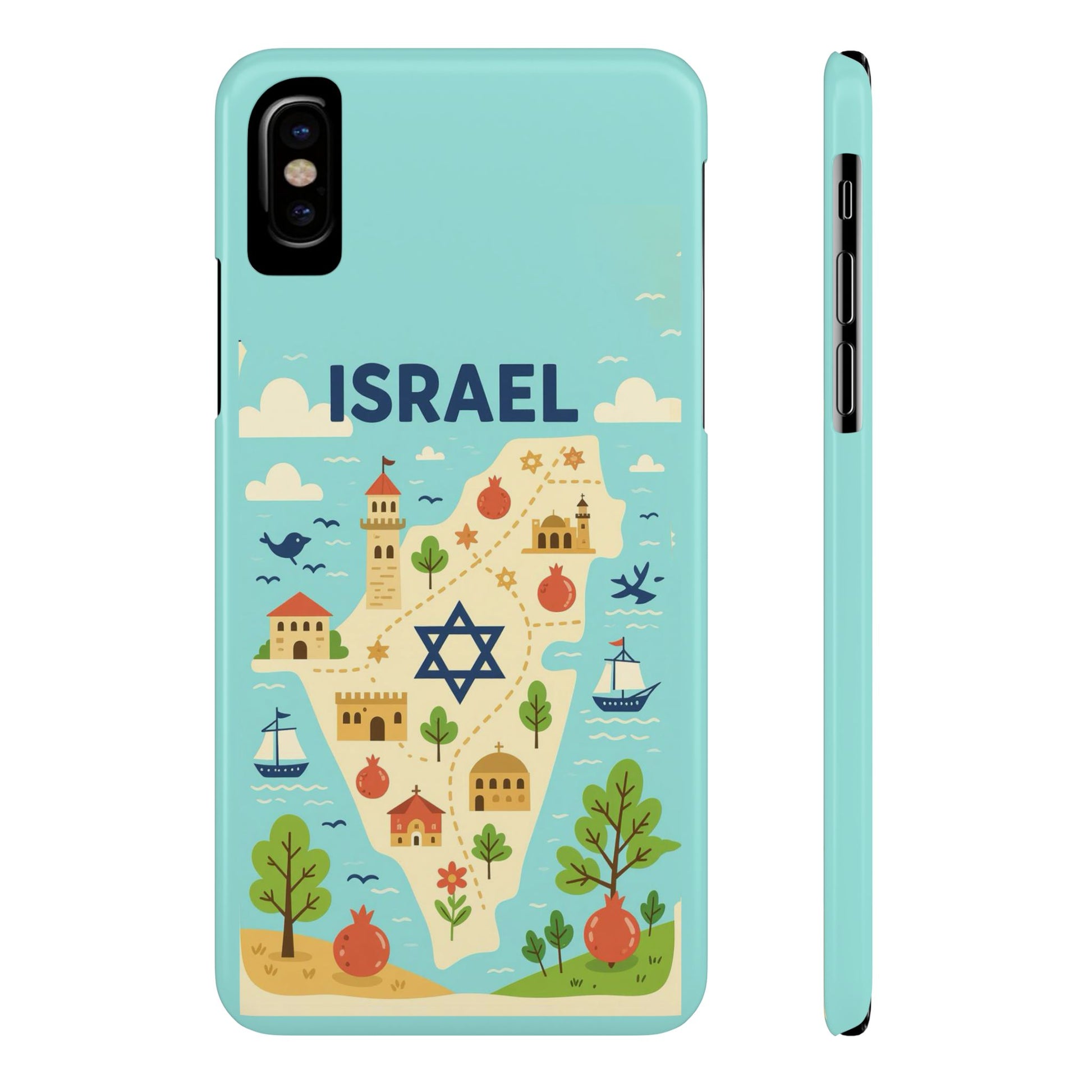 Map of Israel Slim Phone Cases - American Zionist