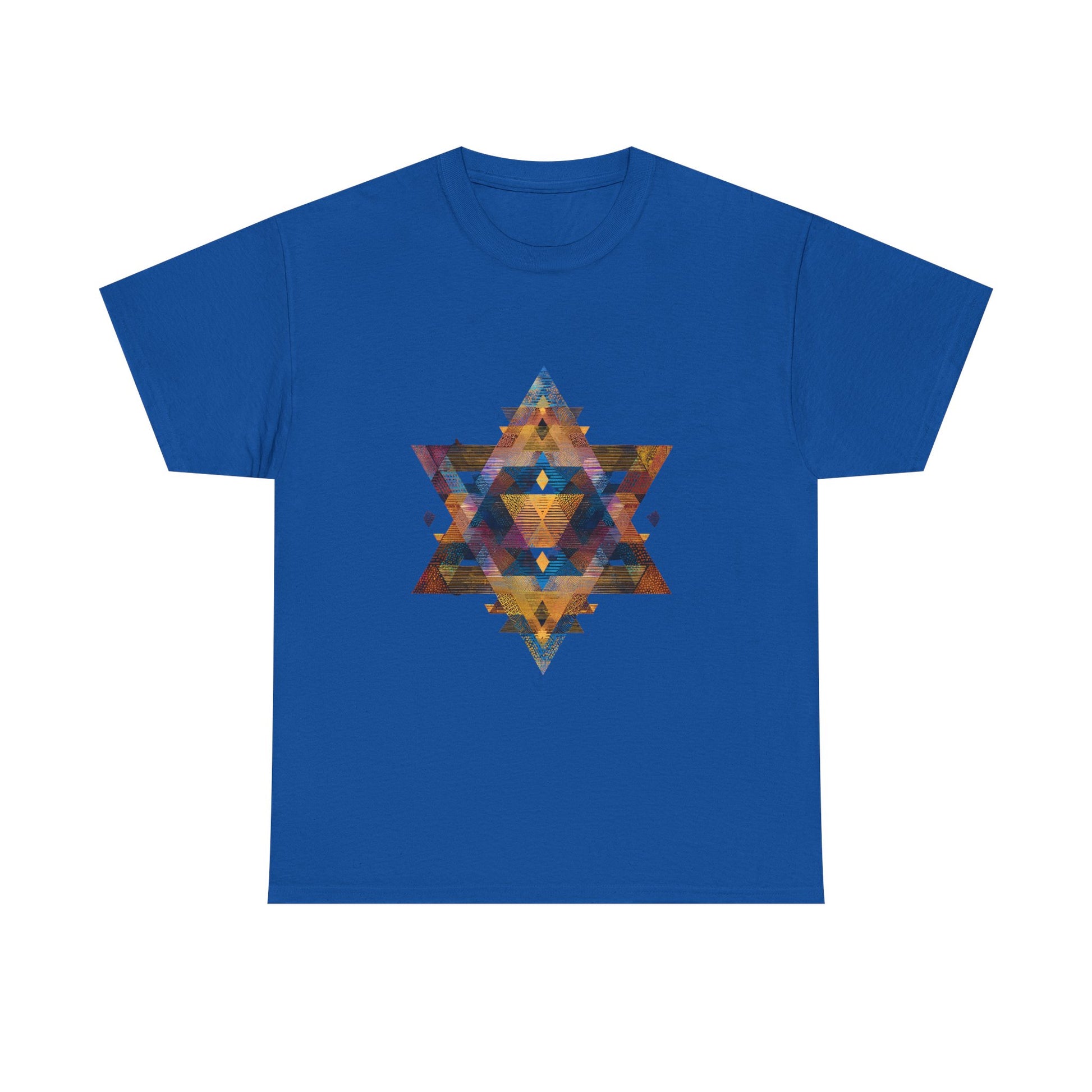 Star of David Geometric Unisex Heavy Cotton Tee - American Zionist