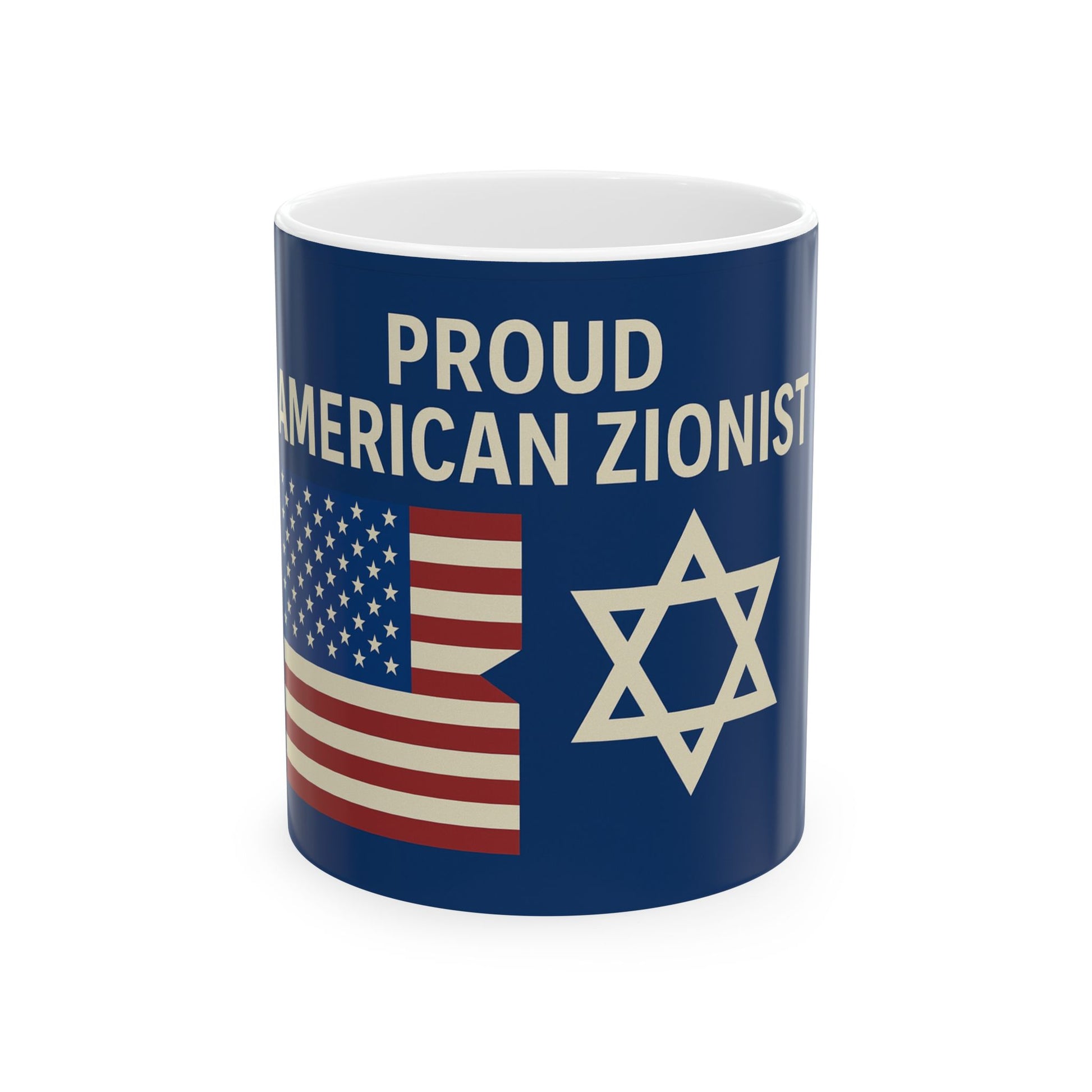 Blue Proud American Zionist Ceramic Mug, (11oz, 15oz) - American Zionist