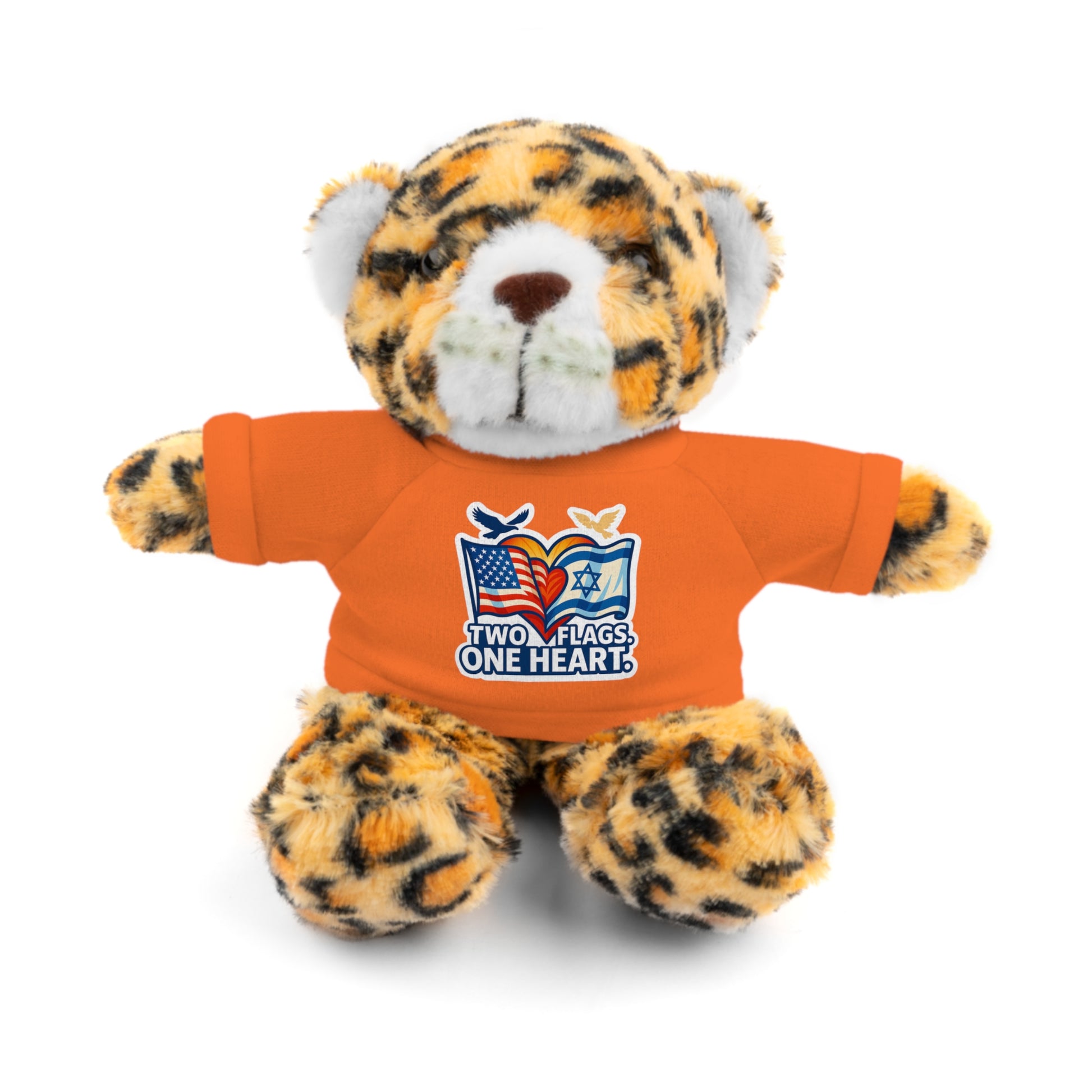 Two Flags. One Heart Stuffed Animals with Tee - American Zionist