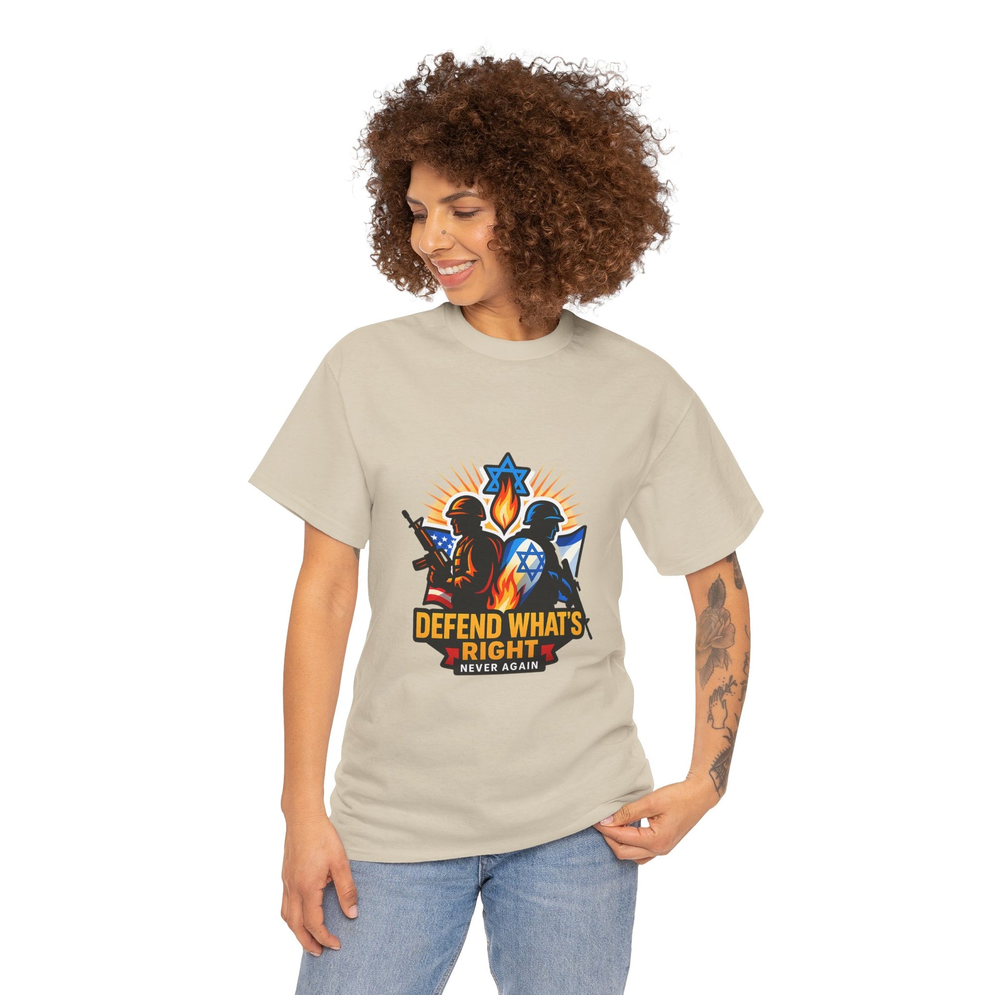 Defend Whats Right Unisex Heavy Cotton Tee - American Zionist