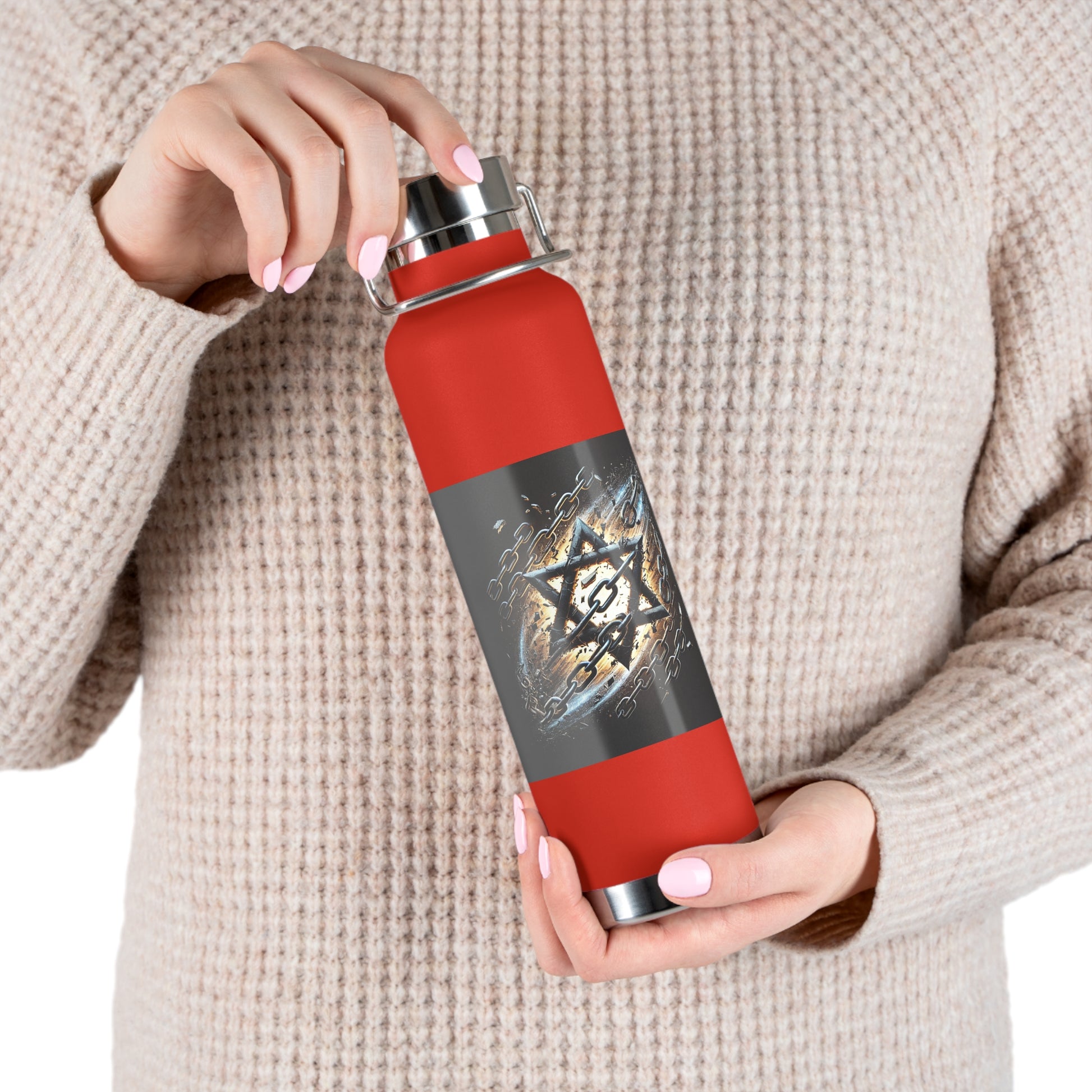 Galaxy Star of David Copper Vacuum Insulated Bottle, 22oz - American Zionist