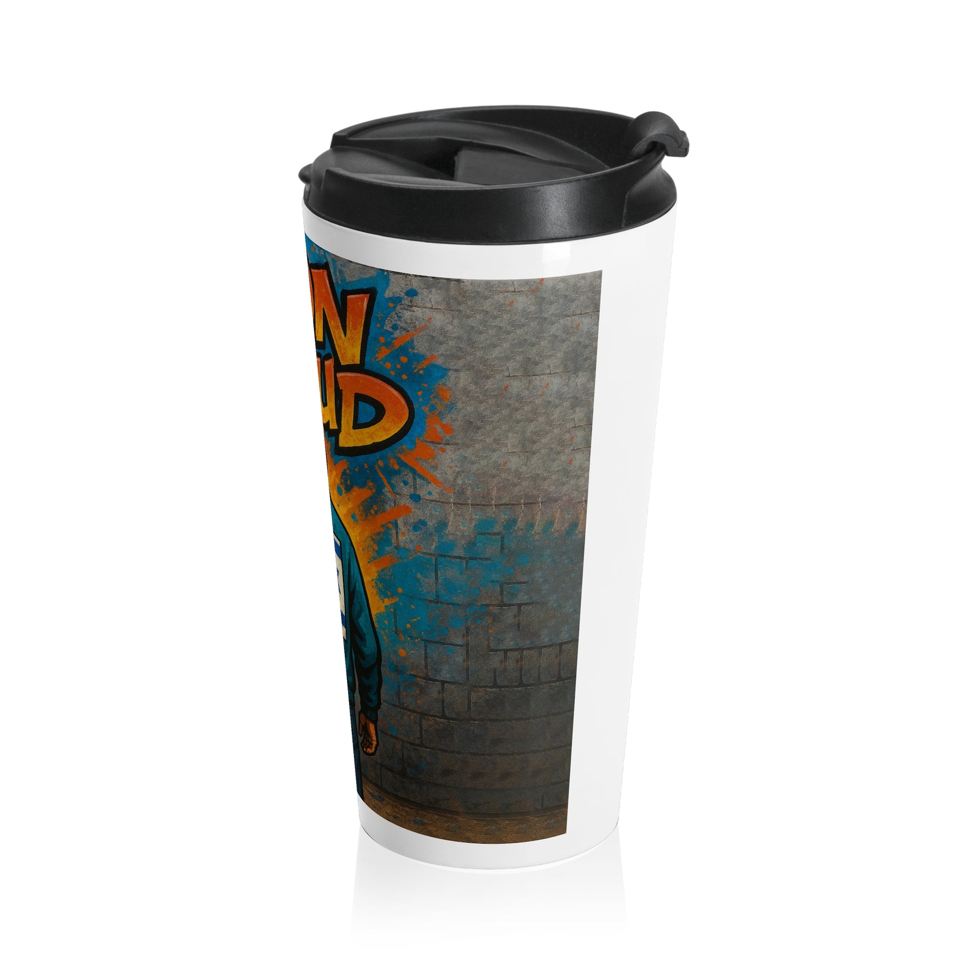 Zion Proud Stainless Steel Travel Mug - American Zionist