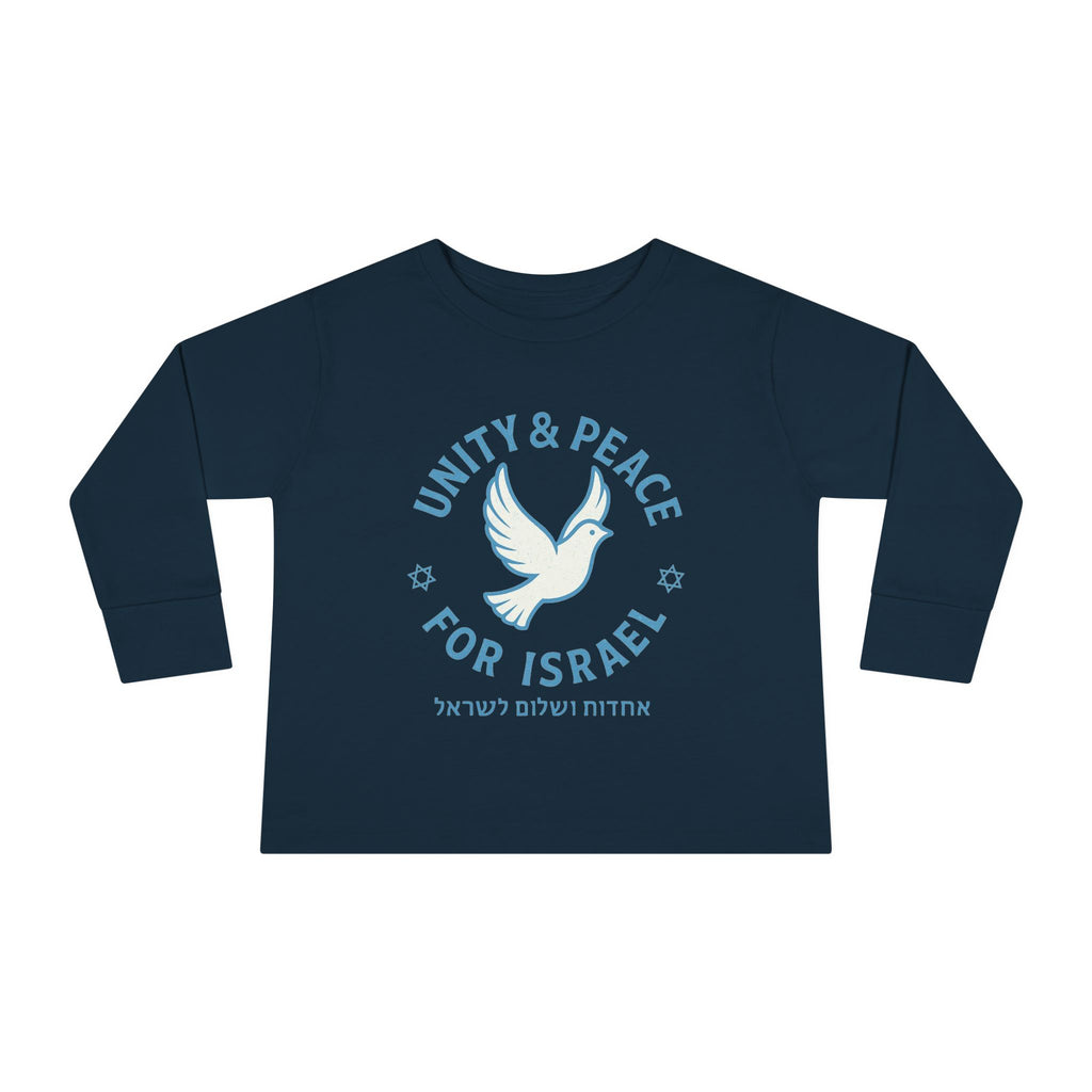 Unity Peace For Israel Toddler Long Sleeve Tee - American Zionist
