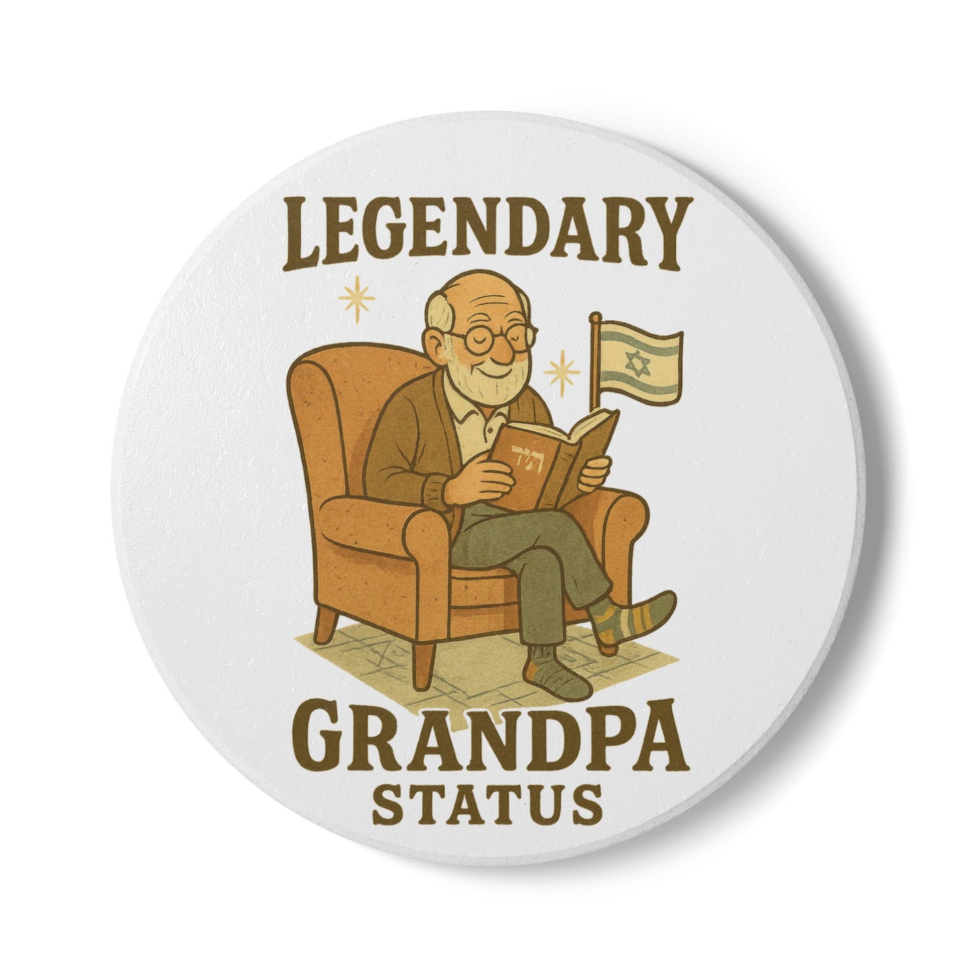 Legendary Grandpa Ceramic Coaster - American Zionist