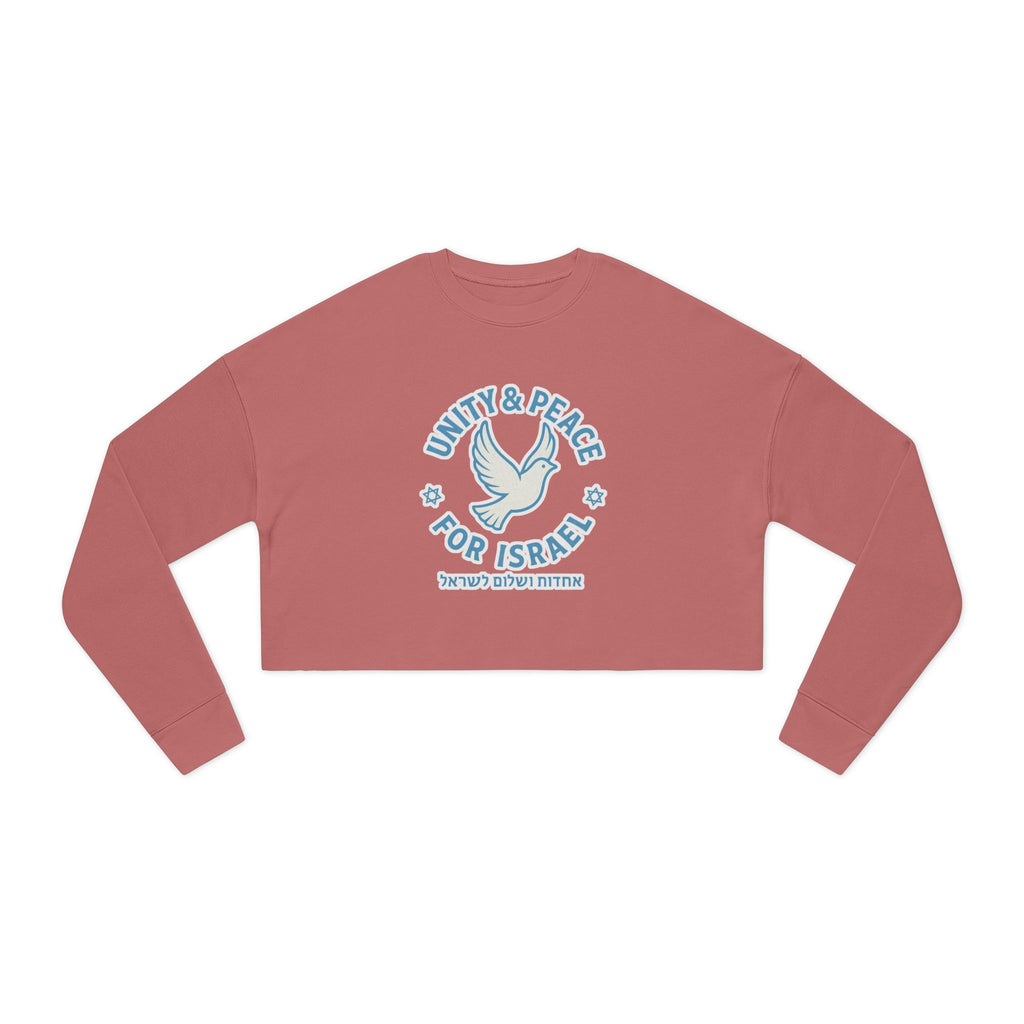 Unity Peace For Israel Women's Cropped Sweatshirt - American Zionist