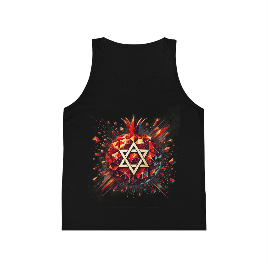 Pomegranate Star of David Kid's Jersey Tank Top - American Zionist