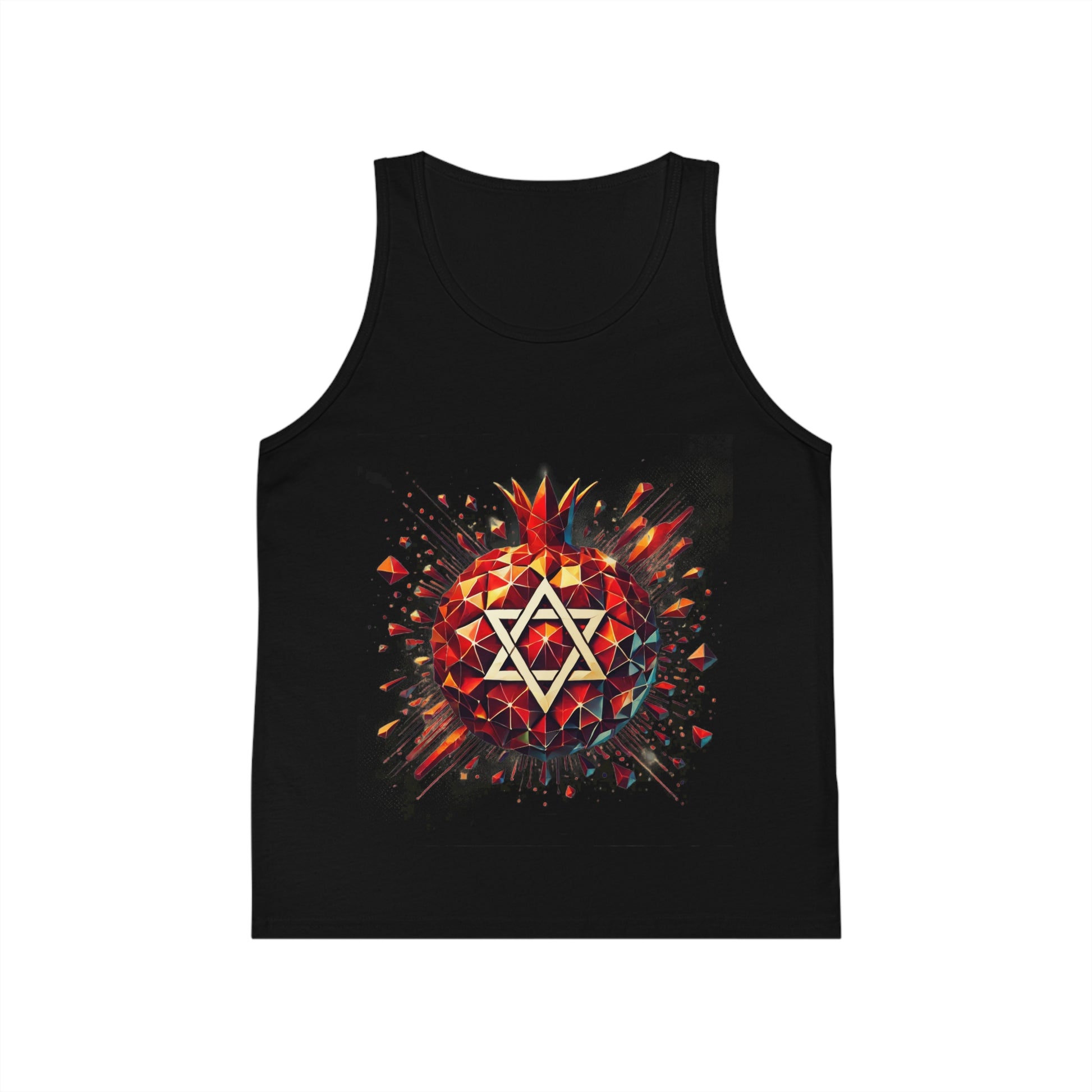 Pomegranate Star of David Kid's Jersey Tank Top - American Zionist