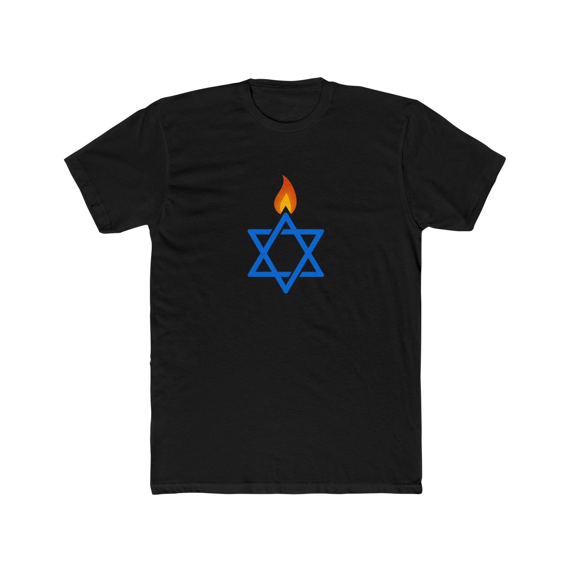 Fire Stars Of David Unisex Cotton Crew Tee - American Zionist