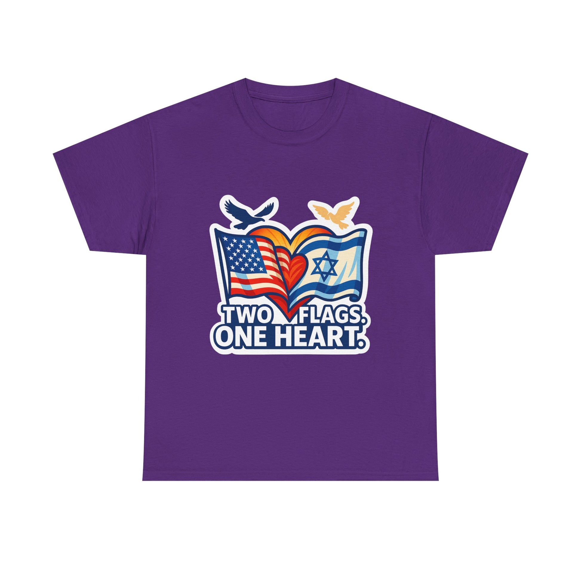 Two Flags One Heart Unisex Heavy Cotton Tee - American Zionist