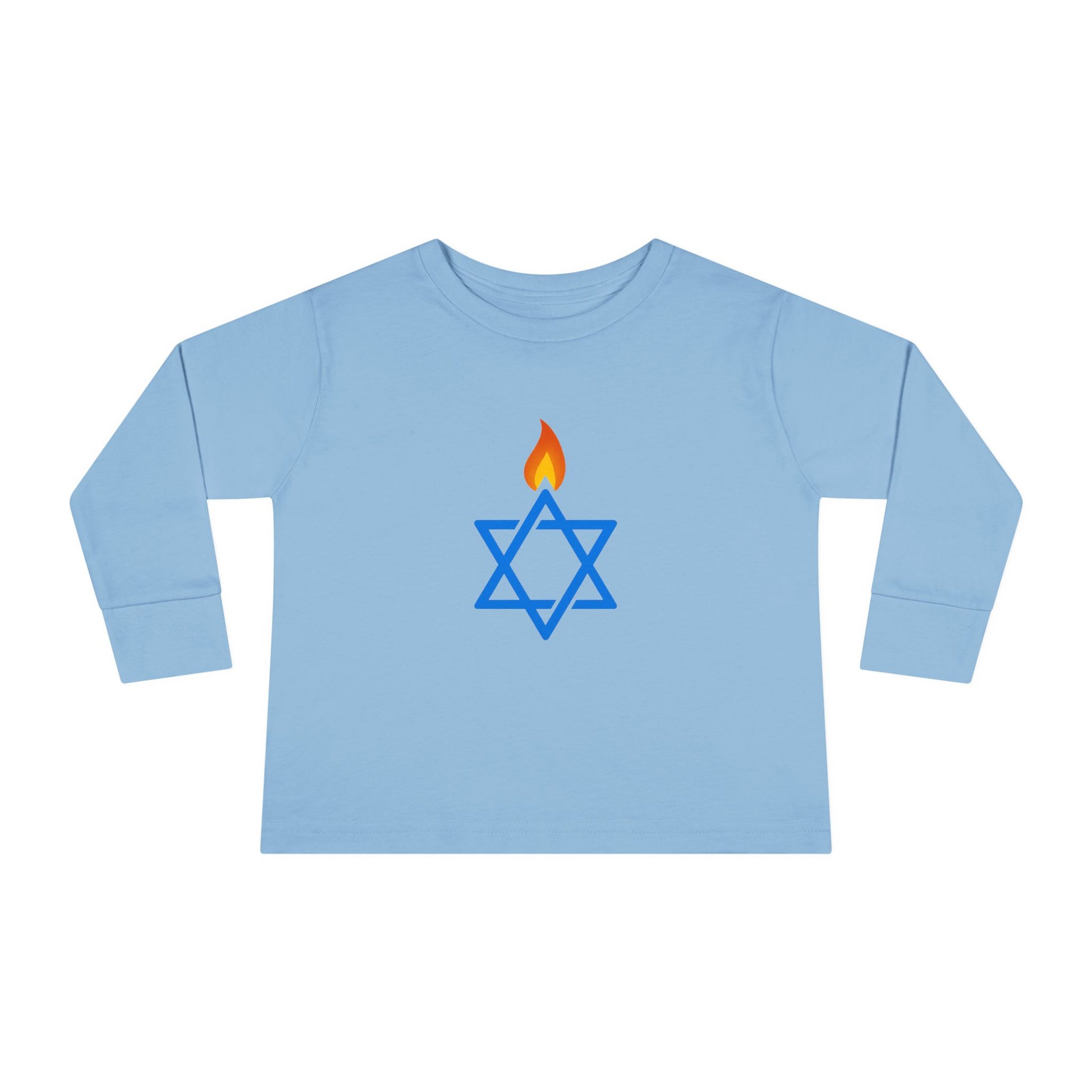 Fire Stars Of David Toddler Long Sleeve Tee - American Zionist