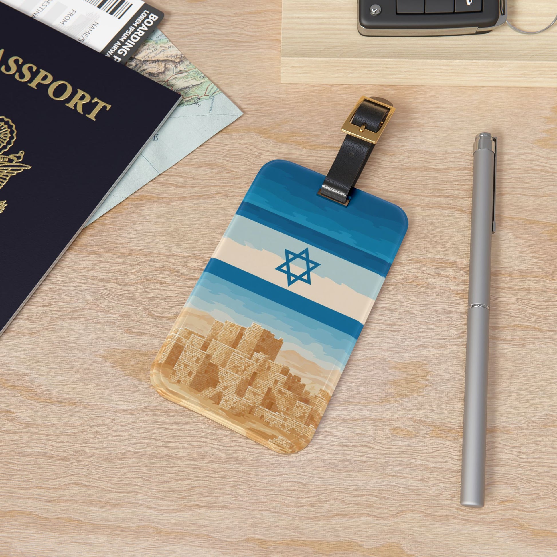 Israel Sand City Luggage Tag - American Zionist