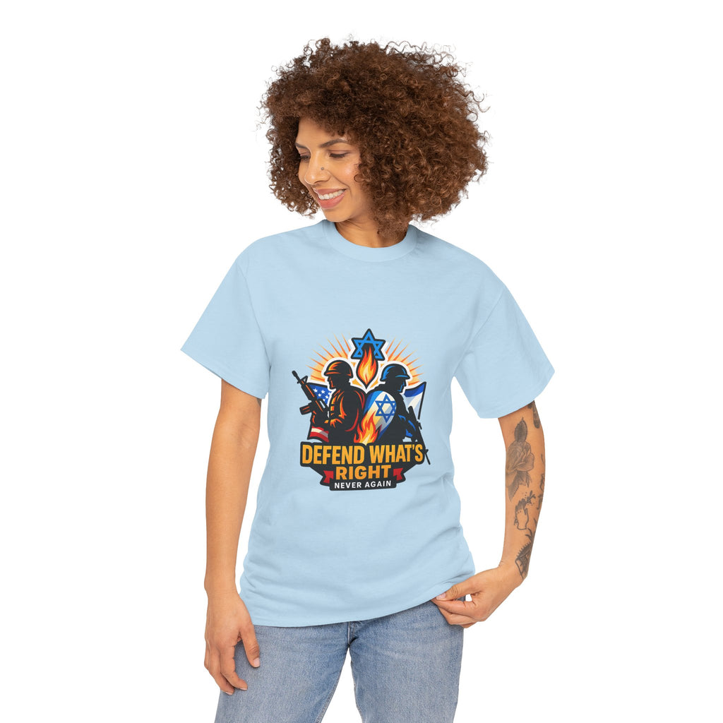 Defend Whats Right Unisex Heavy Cotton Tee - American Zionist