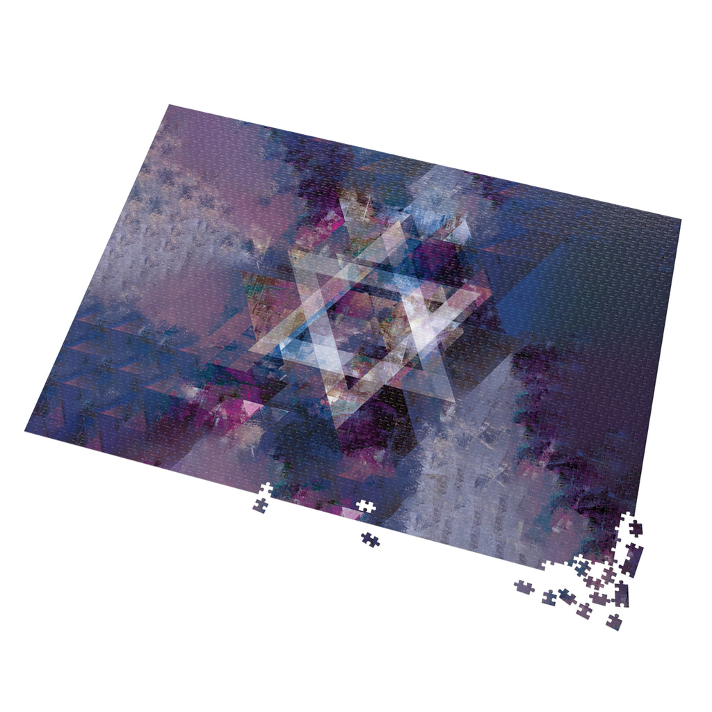 Abstract Star of David Jigsaw Puzzle with Tin - American Zionist