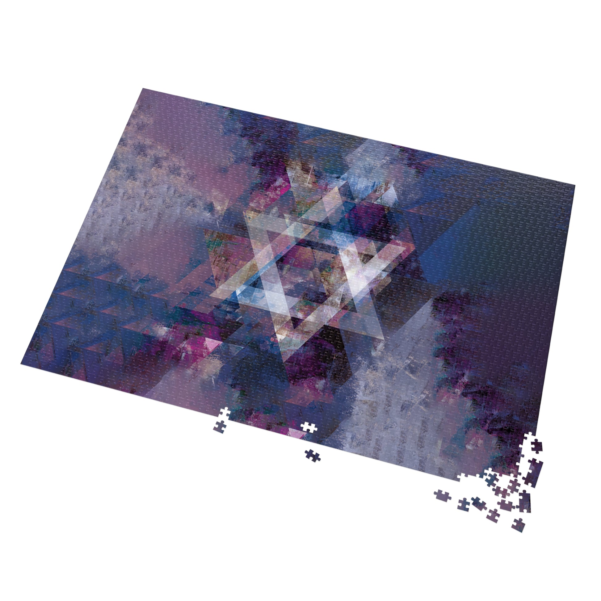 Abstract Star of David Jigsaw Puzzle with Tin - American Zionist