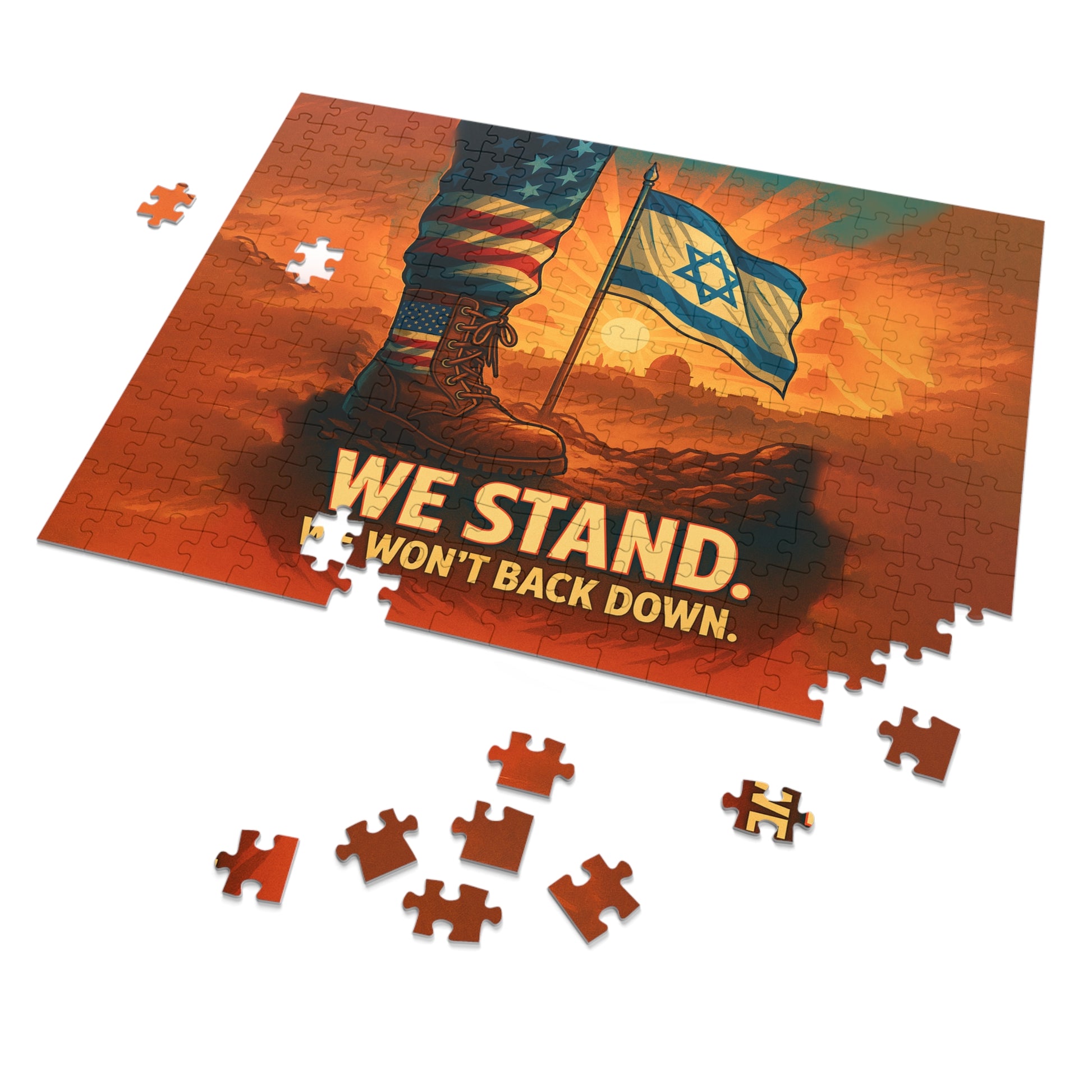 We Stand Jigsaw Puzzle with Tin - American Zionist