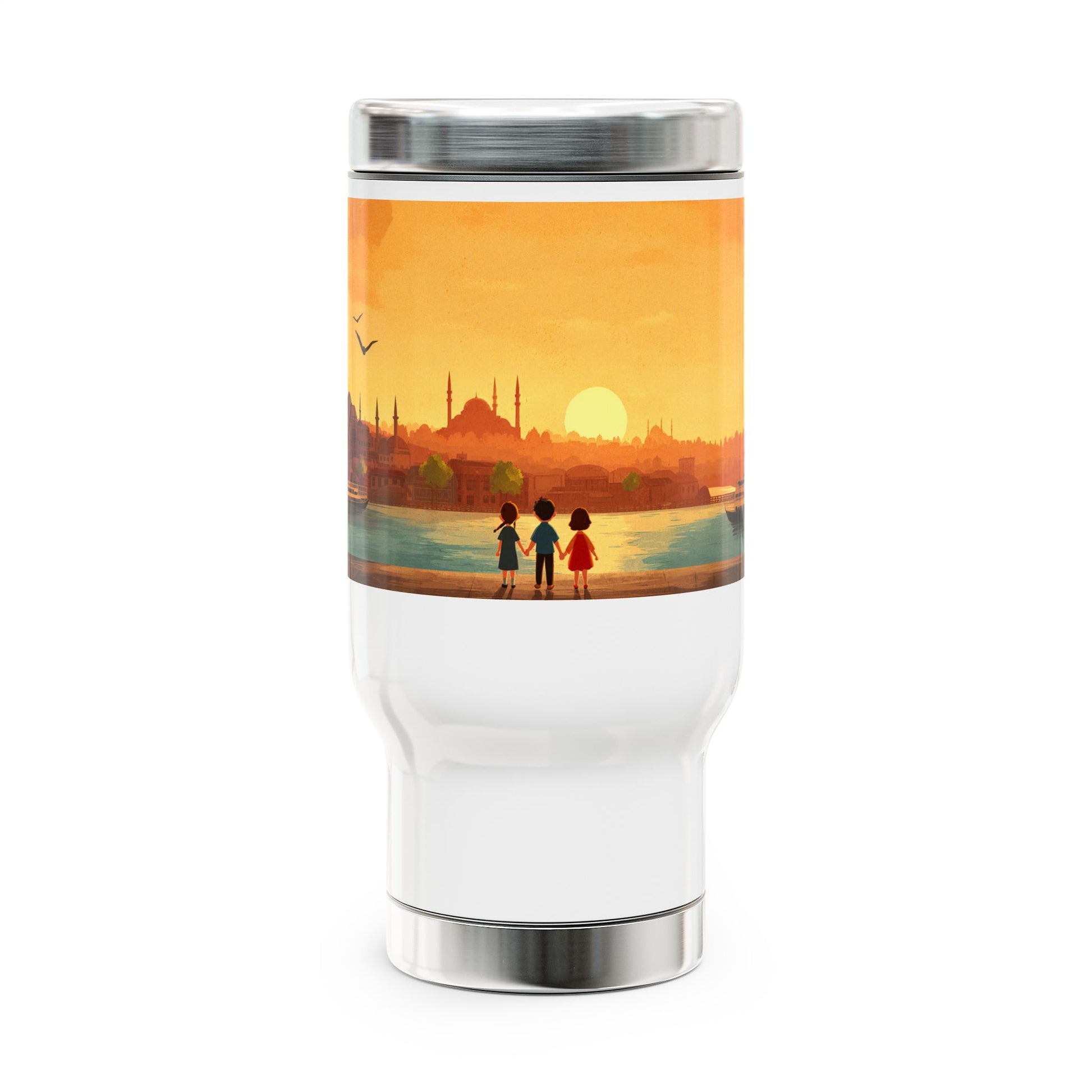 Kids by the Bay Stainless Steel Travel Mug with Handle, 14oz - American Zionist