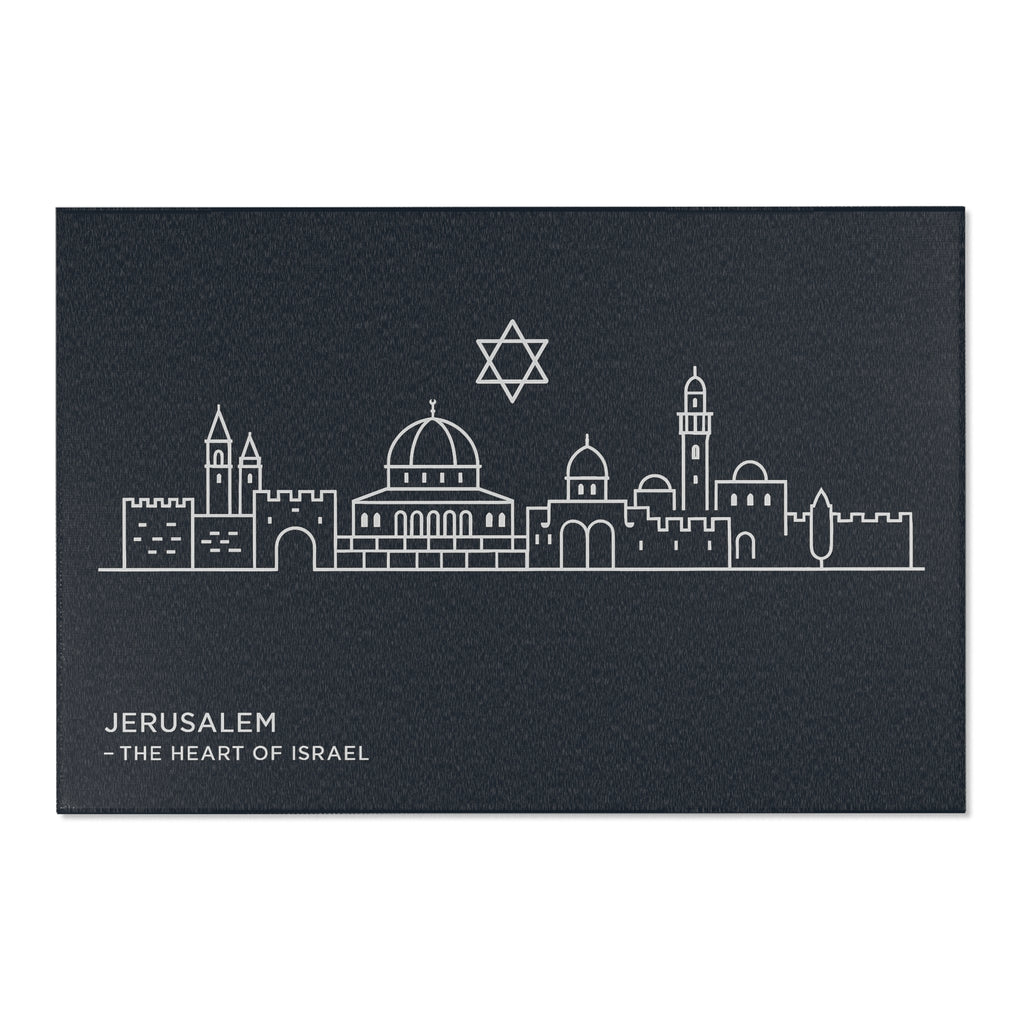 Jerusalem The Heart Of Israel Area Rugs - American Zionist