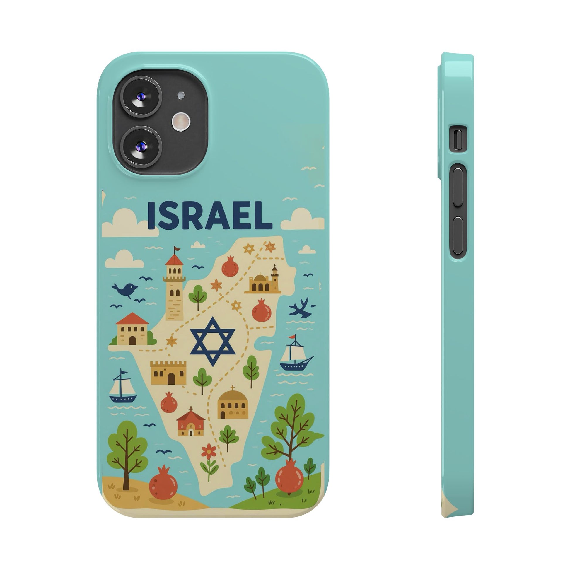 Map of Israel Slim Phone Cases - American Zionist