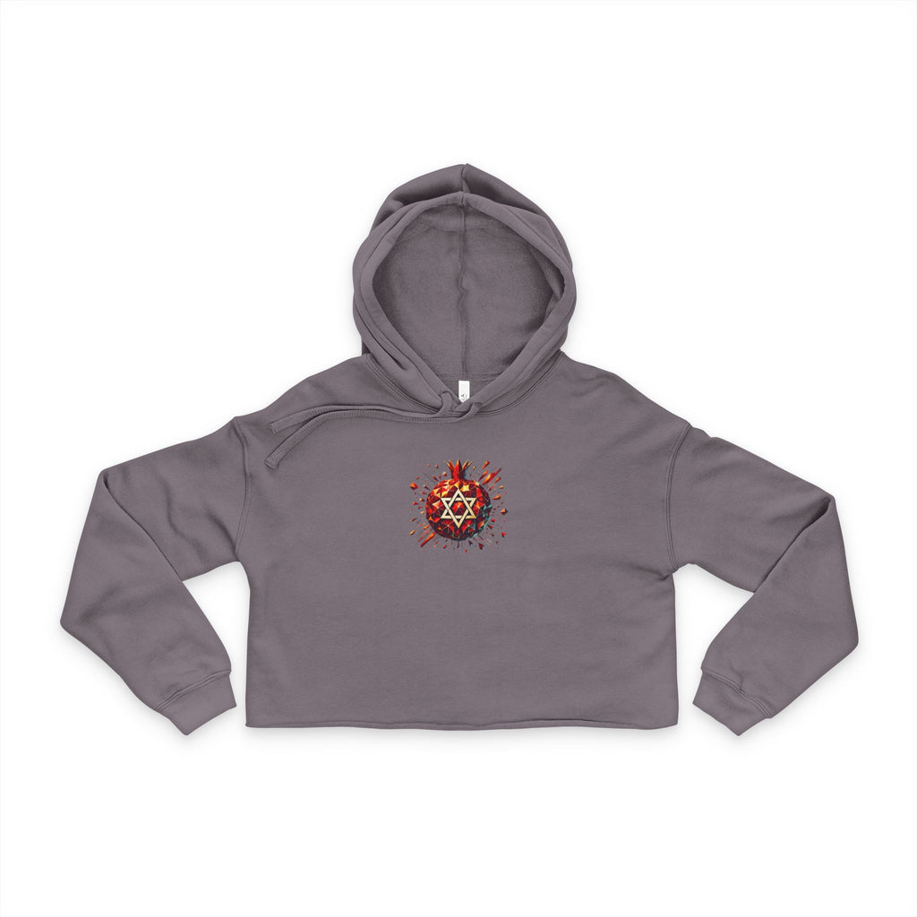 Pomegranate Star of David Women's Cropped Hoodie - American Zionist