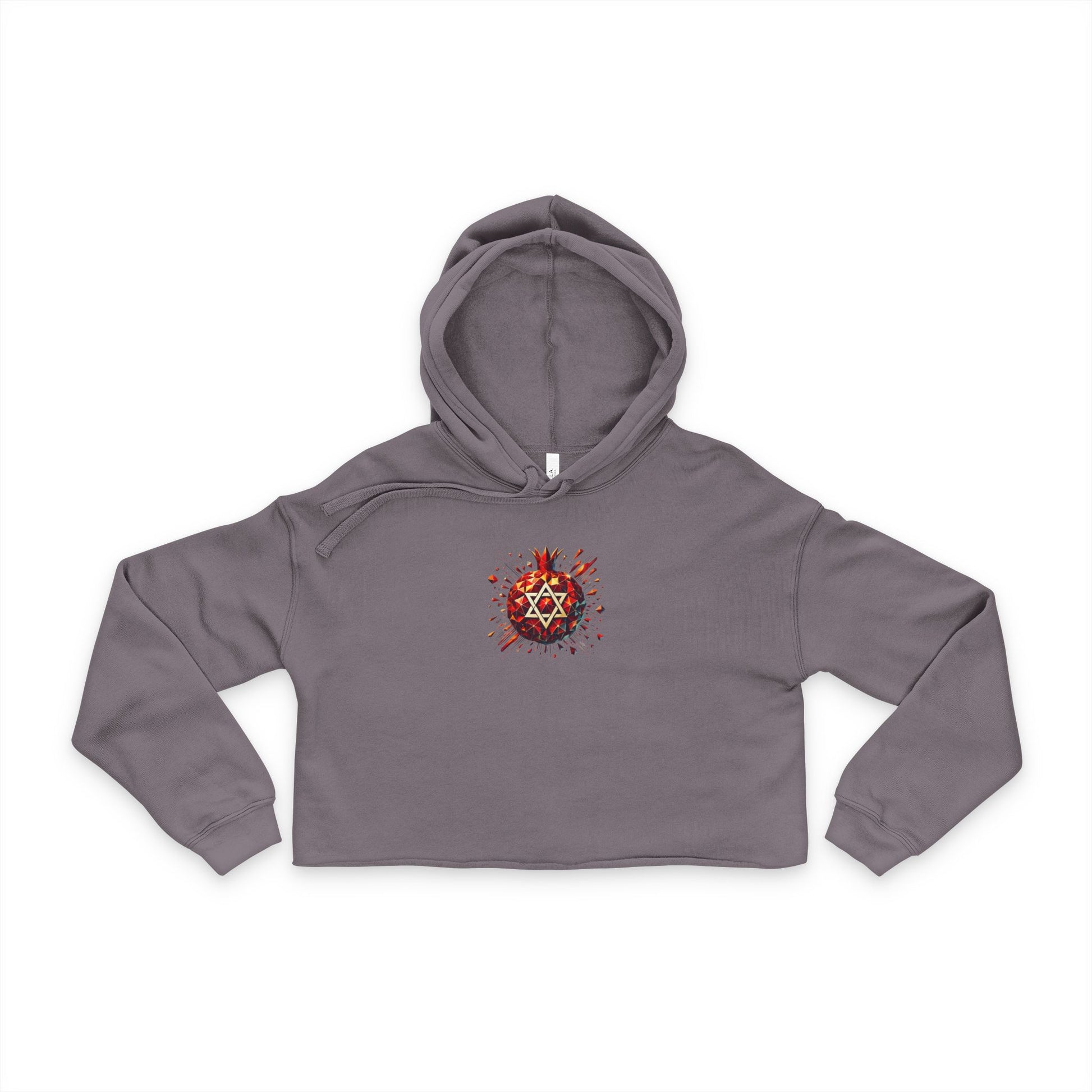 Pomegranate Star of David Women's Cropped Hoodie - American Zionist