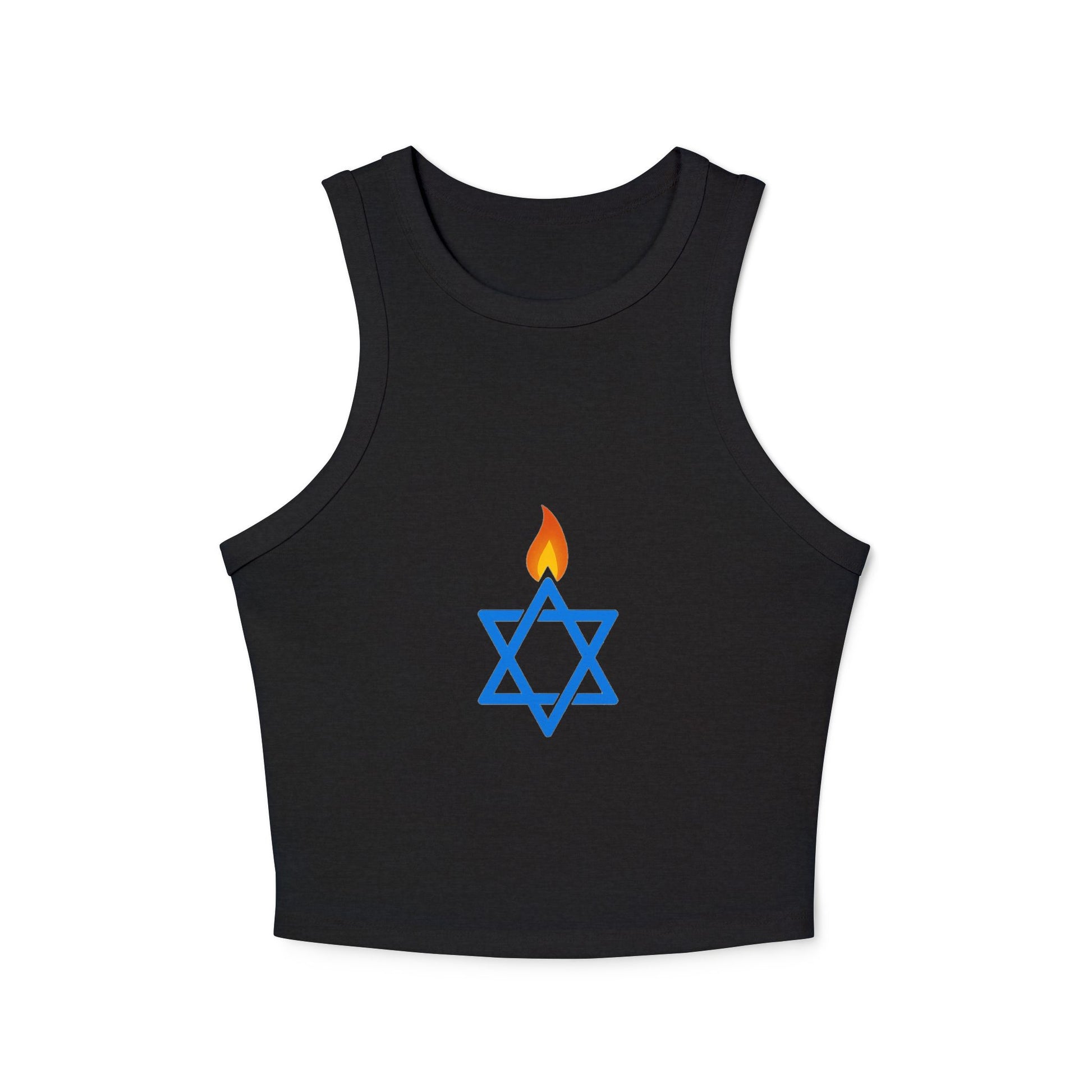 Fire Stars Of David Women's Micro Rib Racer Tank Top - American Zionist