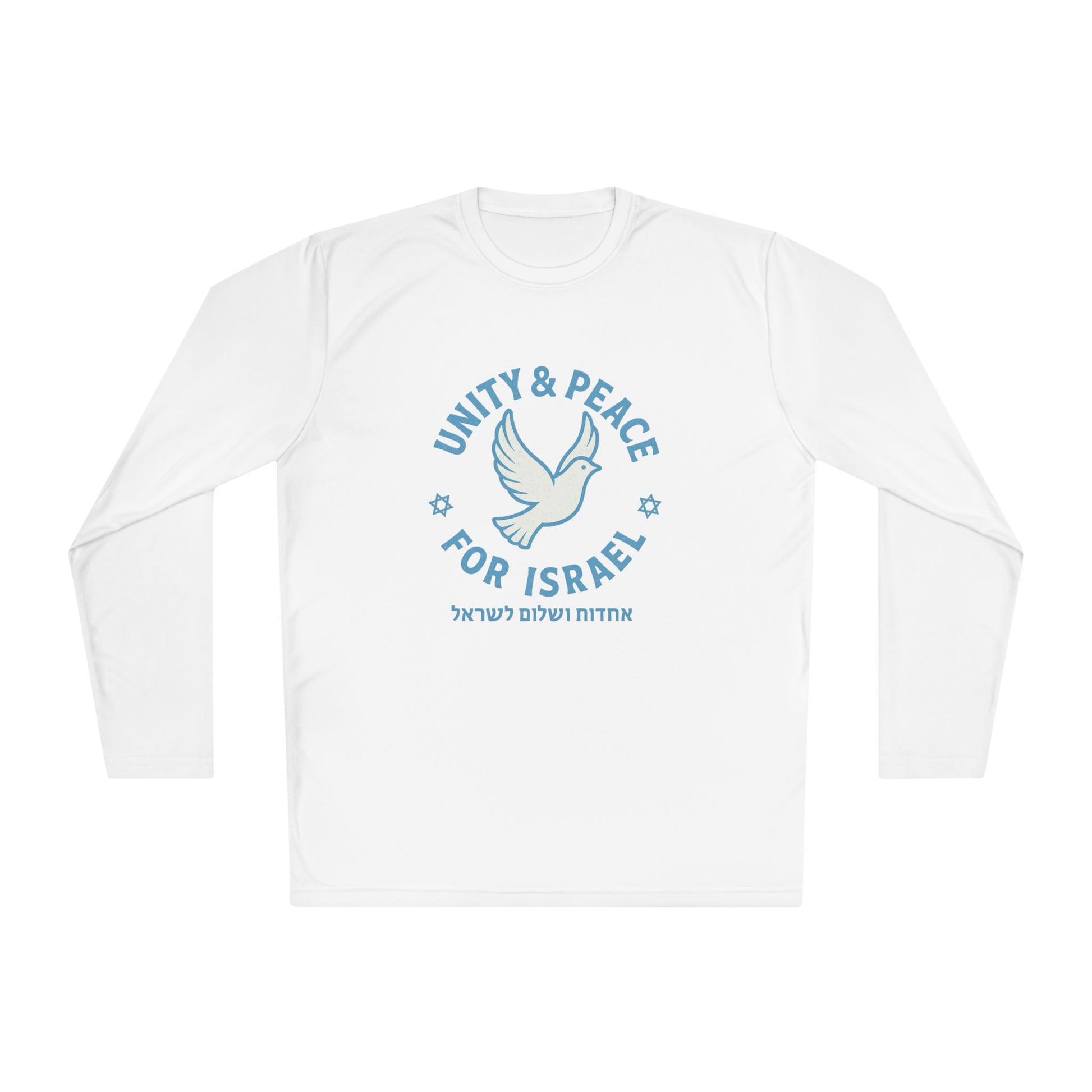 Unity Peace For Israel Unisex Lightweight Long Sleeve Tee - American Zionist