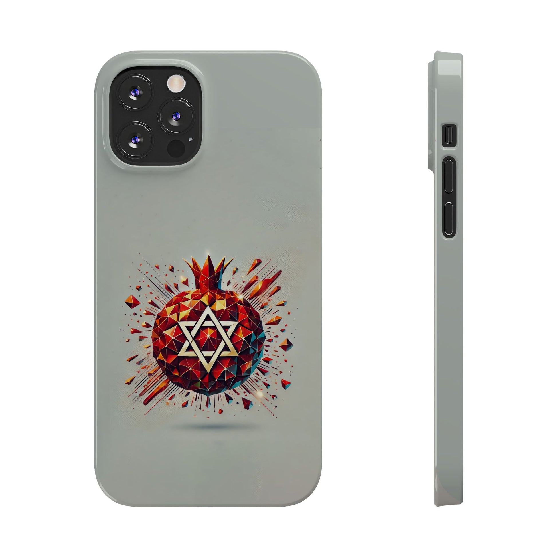 Pomegranate Star of David Slim Phone Cases - American Zionist