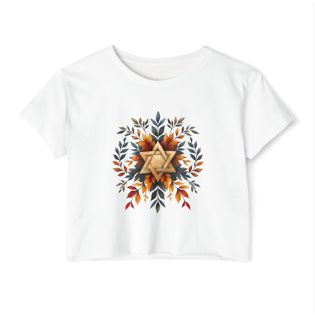 Star of David Wreath Women's Festival Crop Top - American Zionist