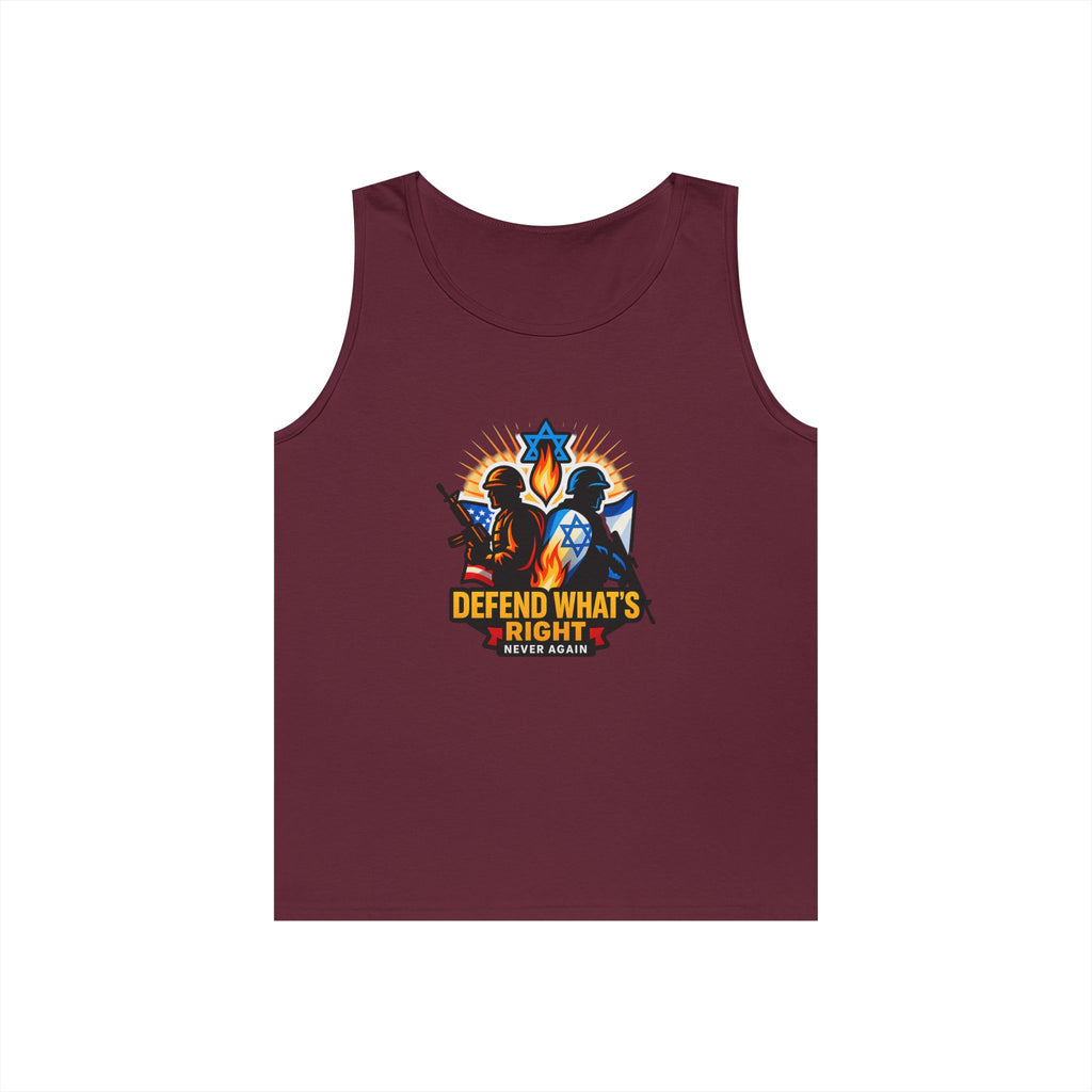 Defend Whats Right Unisex Heavy Cotton Tank Top - American Zionist