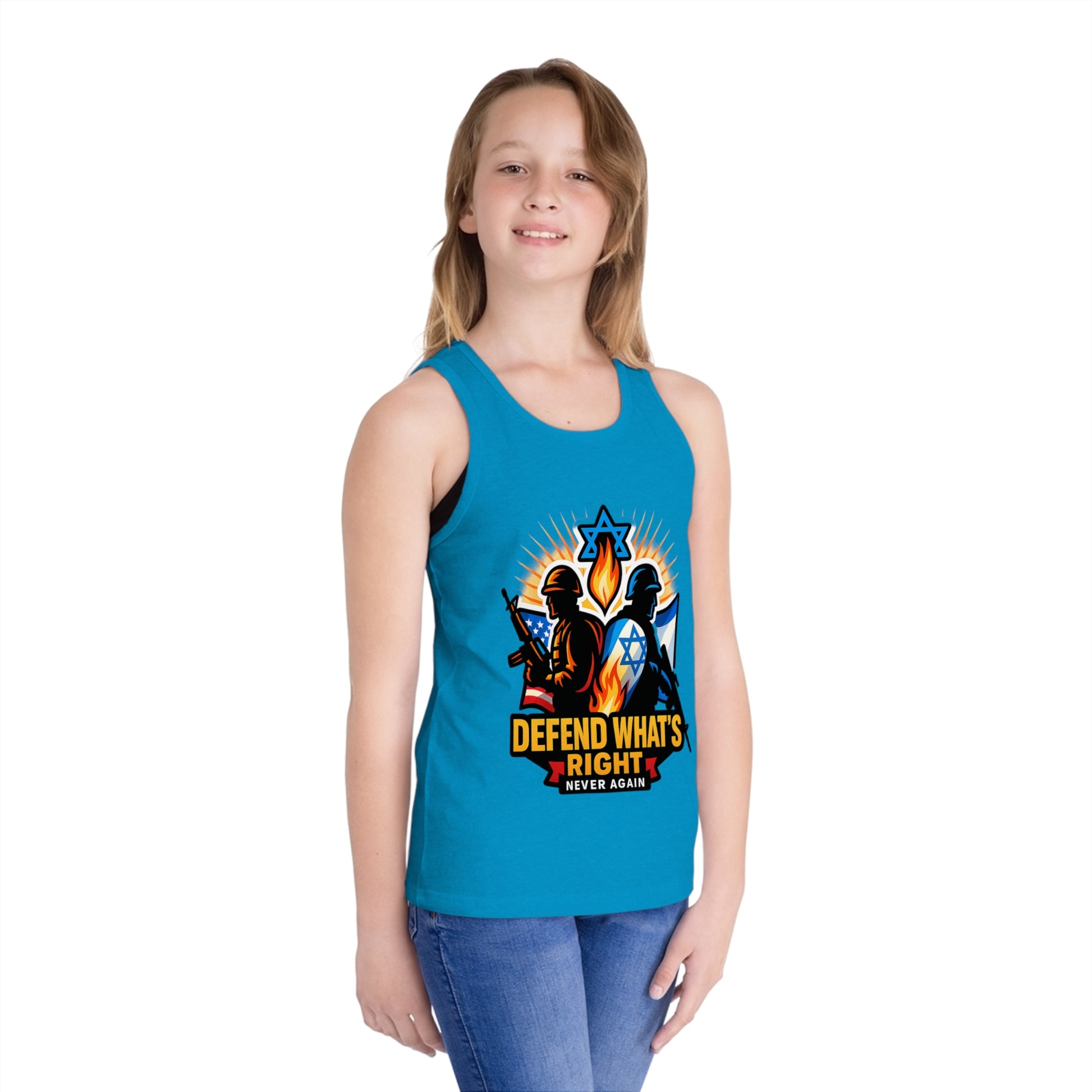 Defend What's Right Kids Jersey Tank Top - American Zionist
