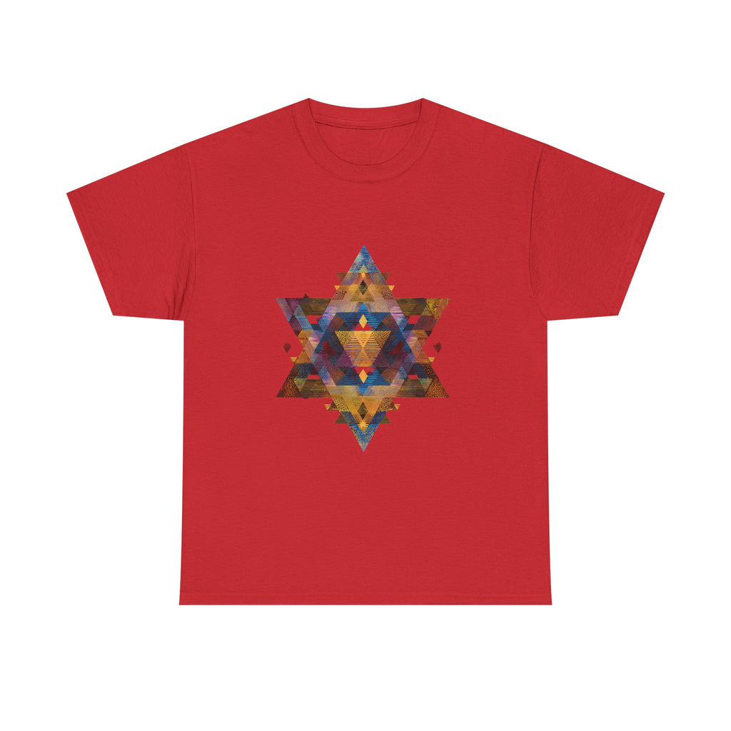 Star of David Geometric Unisex Heavy Cotton Tee - American Zionist