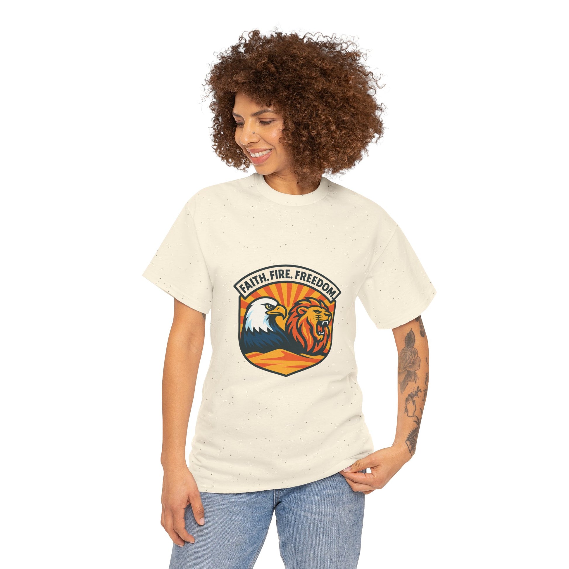 Lions Eagles Rise Unisex Heavy Cotton Tee - American Zionist