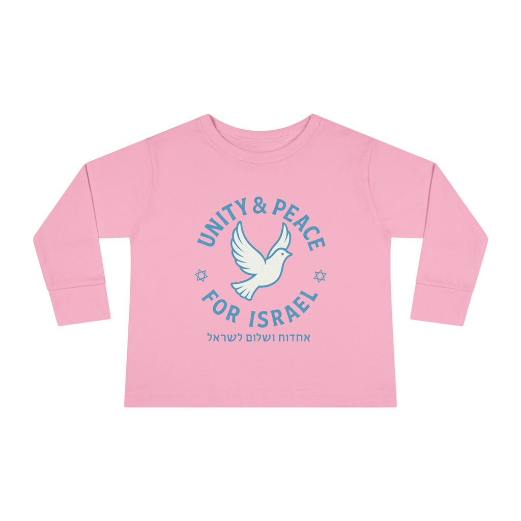 Unity Peace For Israel Toddler Long Sleeve Tee - American Zionist