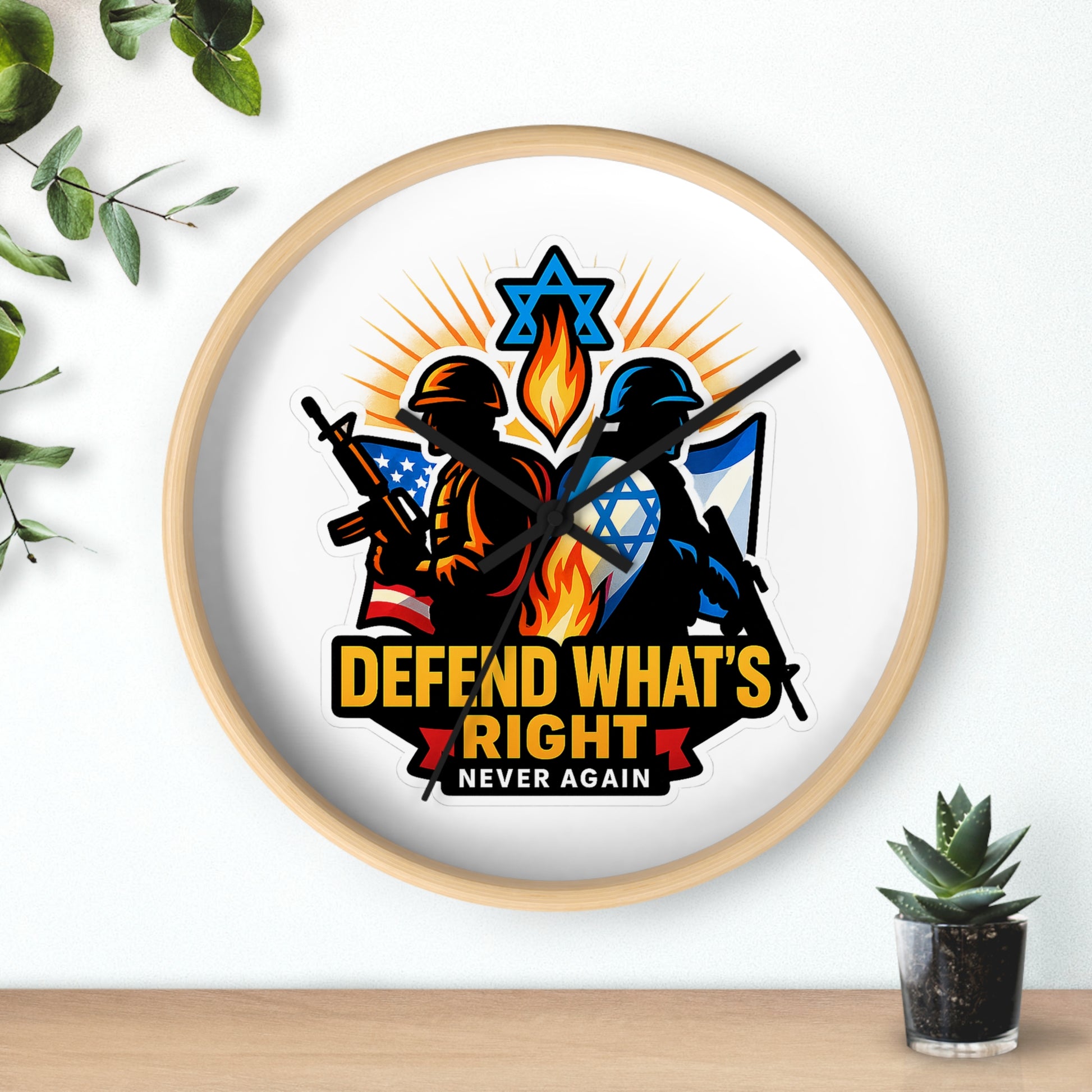 Defend Whats Right Wall Clock - American Zionist
