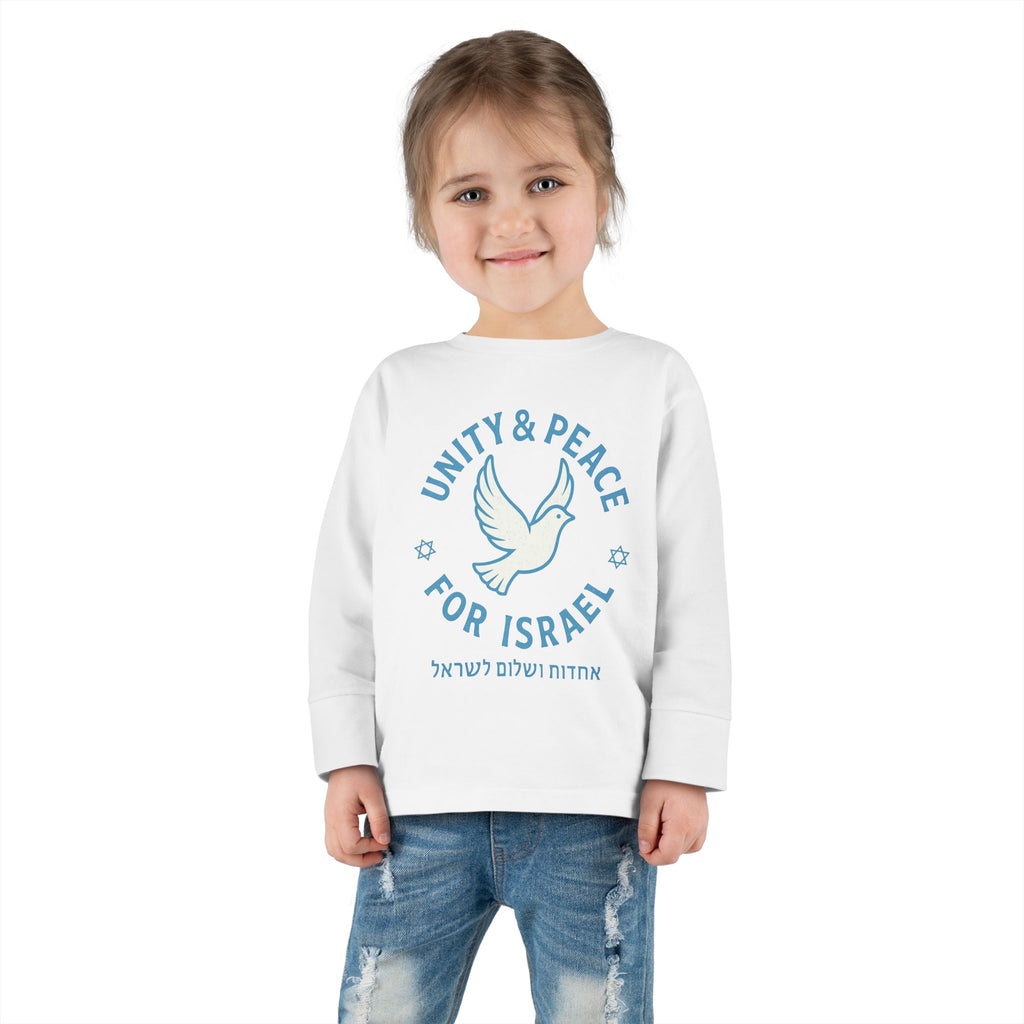Unity Peace For Israel Toddler Long Sleeve Tee - American Zionist