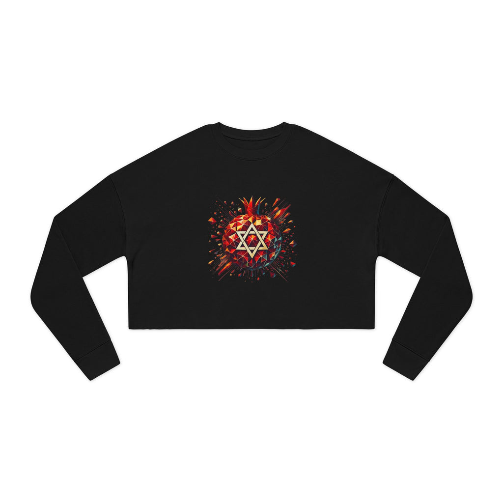 Pomegranate Star of David Women's Cropped Sweatshirt - American Zionist