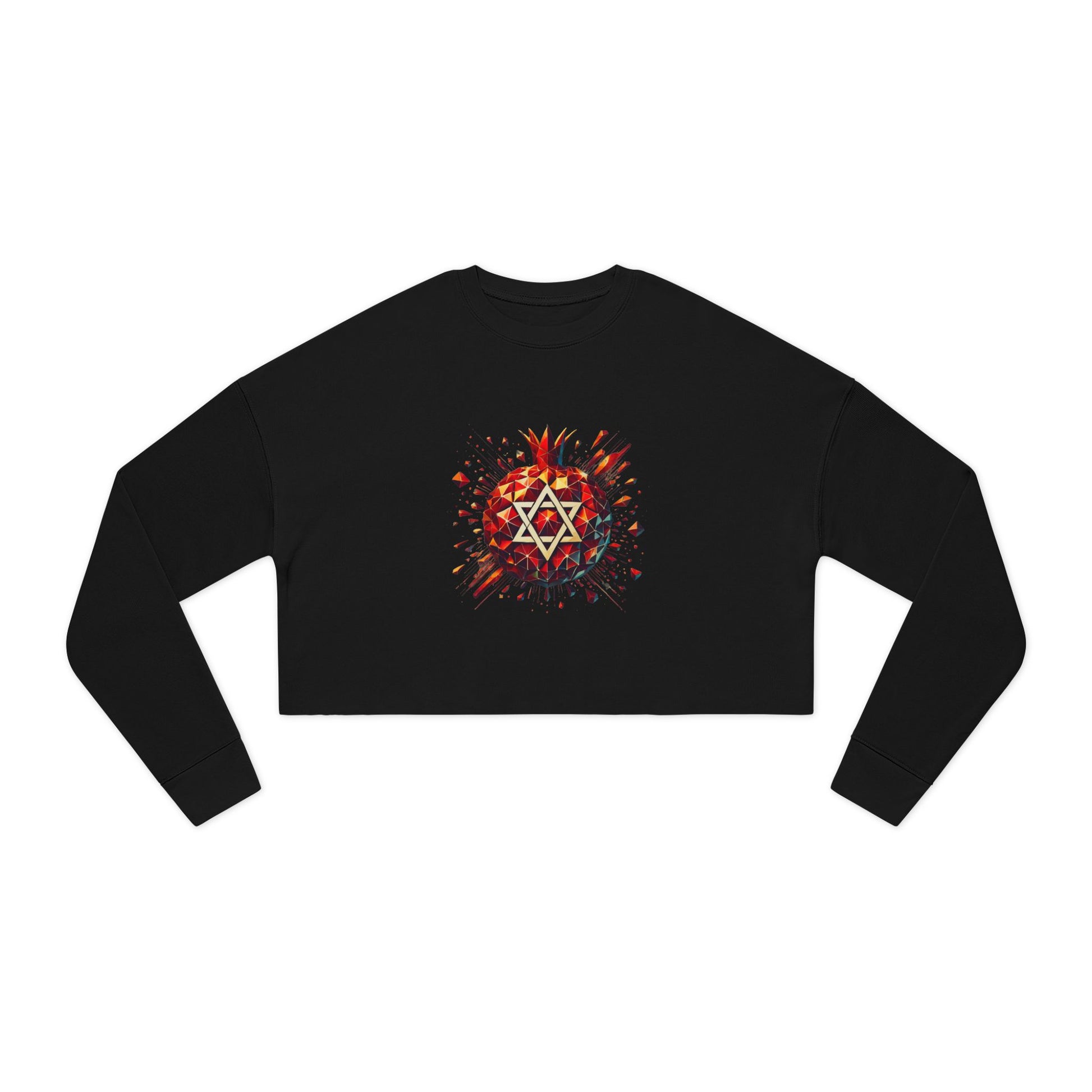 Pomegranate Star of David Women's Cropped Sweatshirt - American Zionist