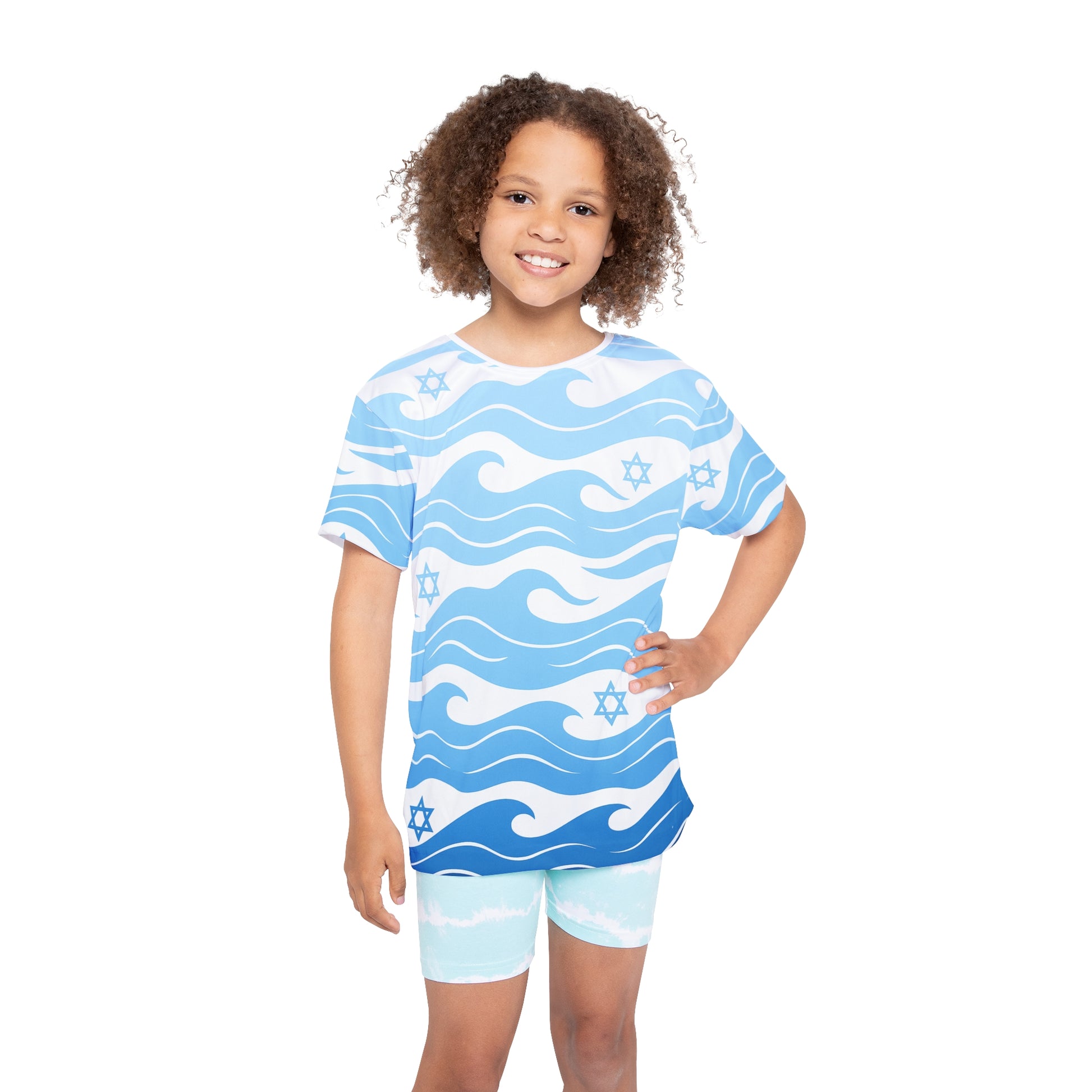 Waves of the Land Kids Sports Jersey (AOP) - American Zionist