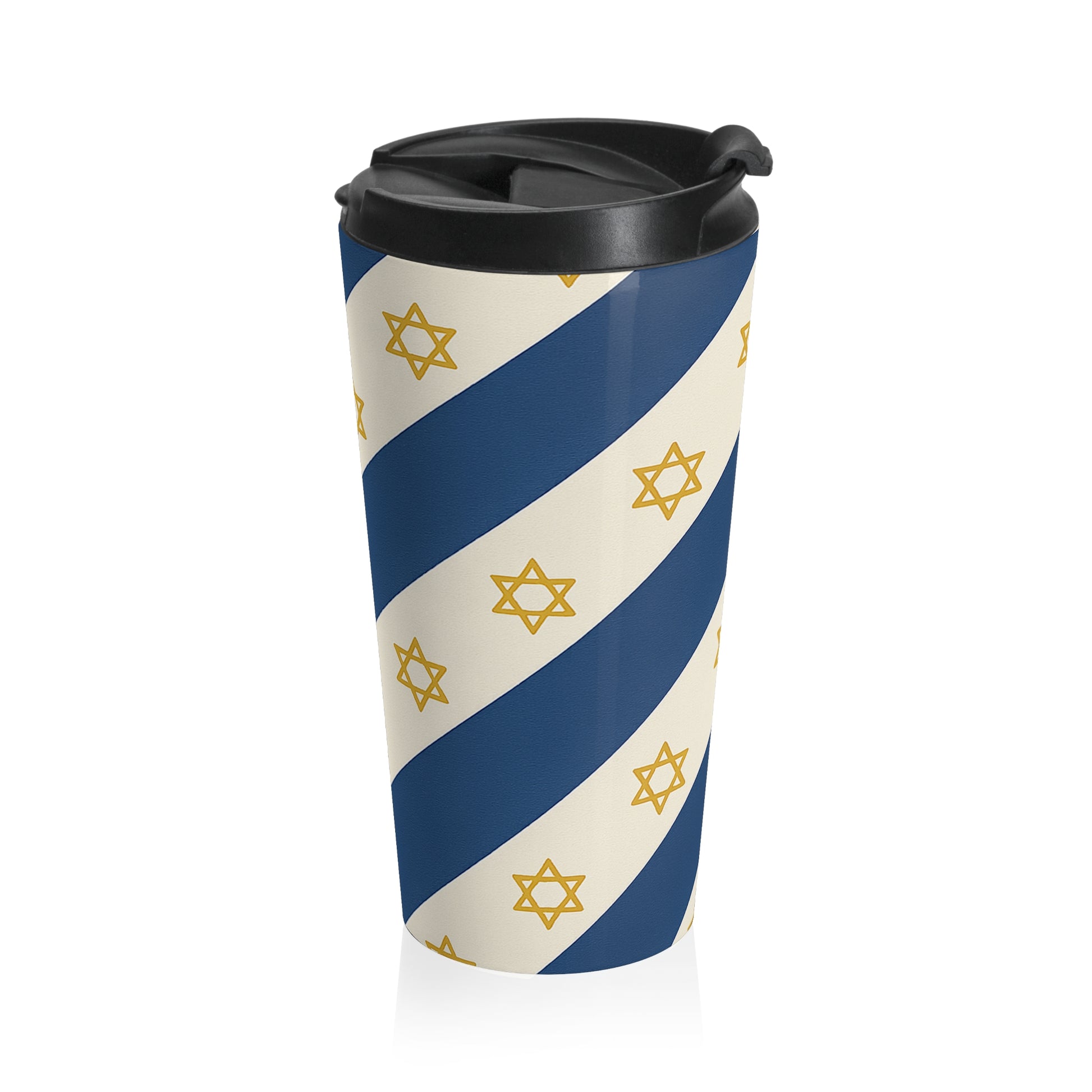 Israel Regalia Stripe Stainless Steel Travel Mug - American Zionist